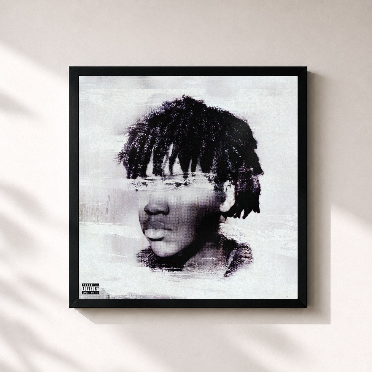 #noir Tableau carré de l'album For The Better de Rich Amiri, cadre noir 32x32 cm