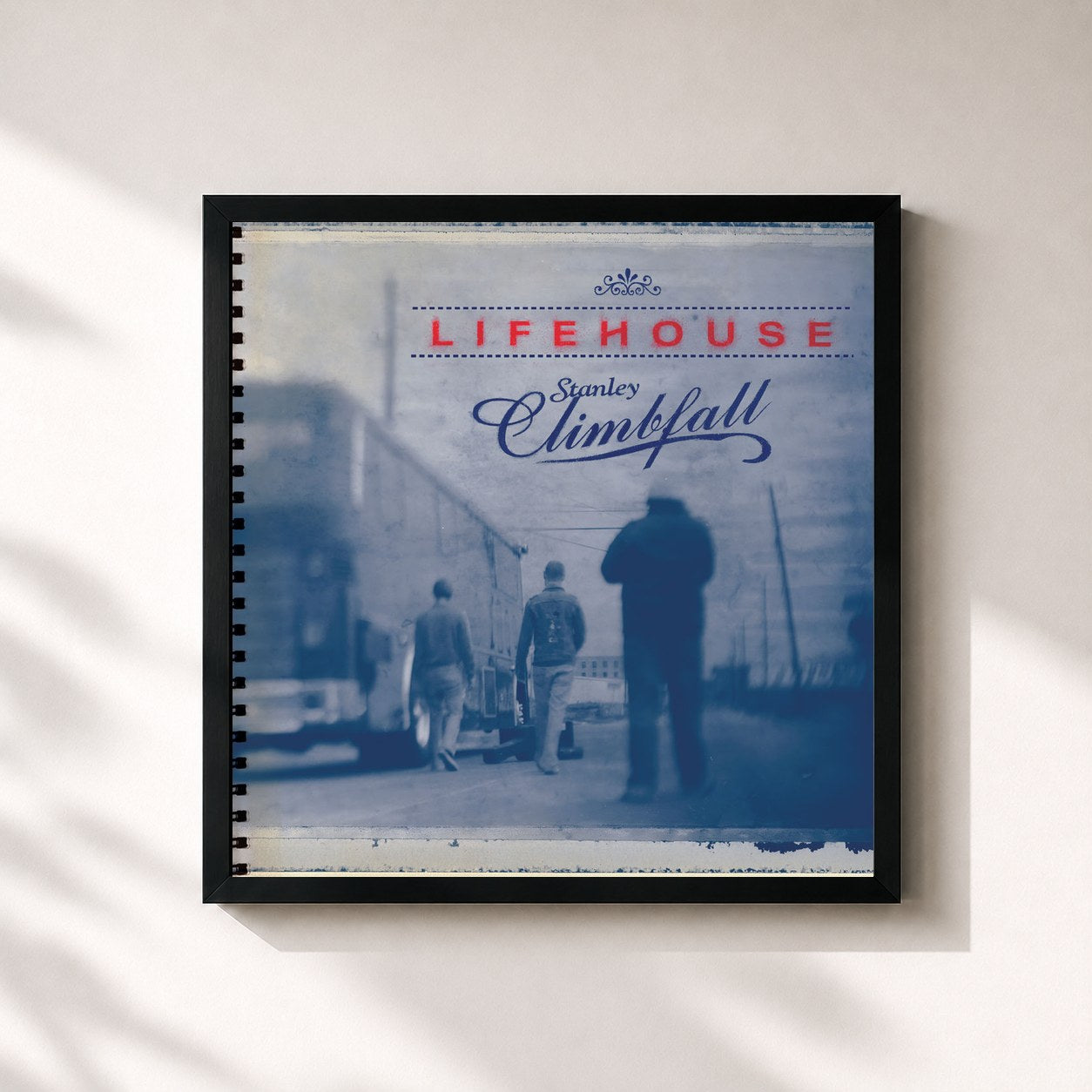 #noir Tableau carré de l'album Stanley Climbfall (Expanded Edition) de Lifehouse, cadre noir 32x32 cm