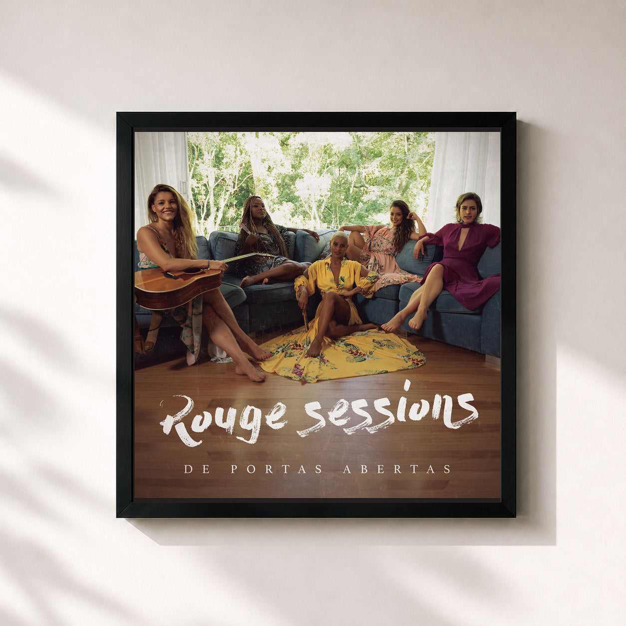 #noir Tableau carré de l'album Rouge Sessions - De Portas Abertas de Rouge, cadre noir 32x32 cm