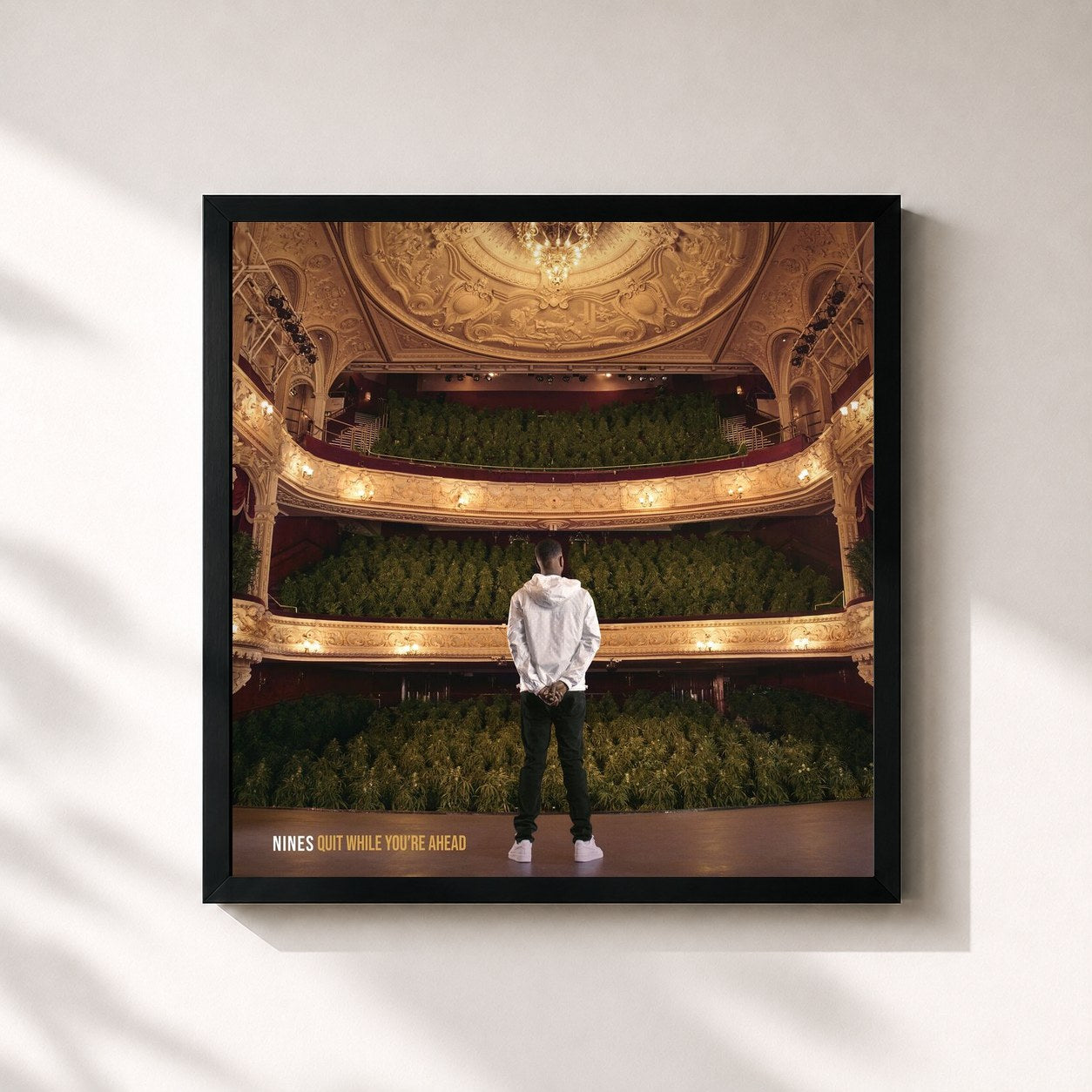 #noir Tableau carré de l'album Quit While You're Ahead de Nines, cadre noir 32x32 cm