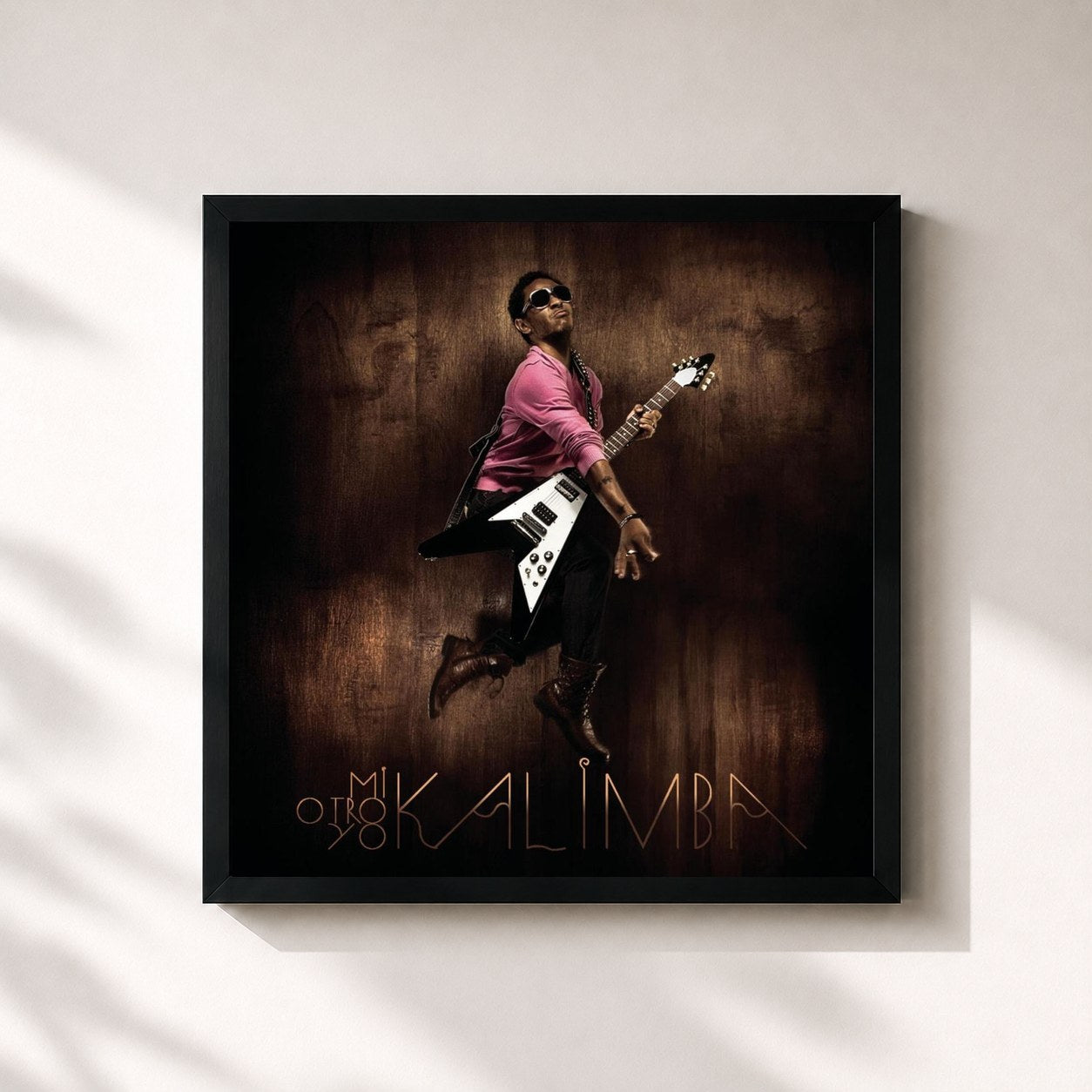 #noir Tableau carré de l'album Mi Otro Yo de Kalimba, cadre noir 32x32 cm