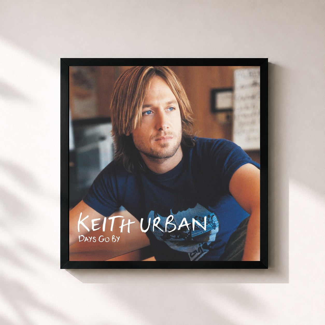 #noir Tableau carré de l'album Keith Urban Days Go By de Keith Urban, cadre noir 32x32 cm