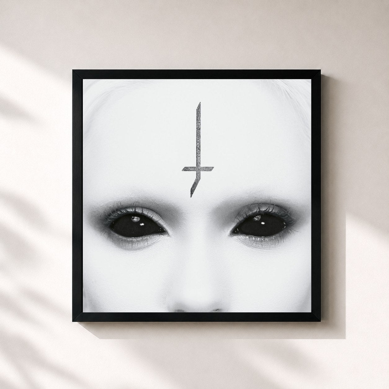 #noir Tableau carré de l'album Judas de Lord Of The Lost, cadre noir 32x32 cm