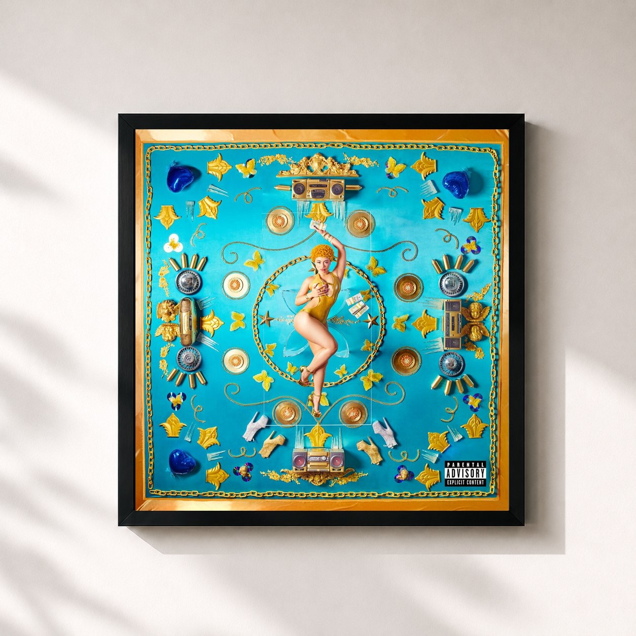 #noir Tableau carré de l'album Y2K! : I’m Just A Girl (Deluxe) de Ice Spice, cadre noir 32x32 cm