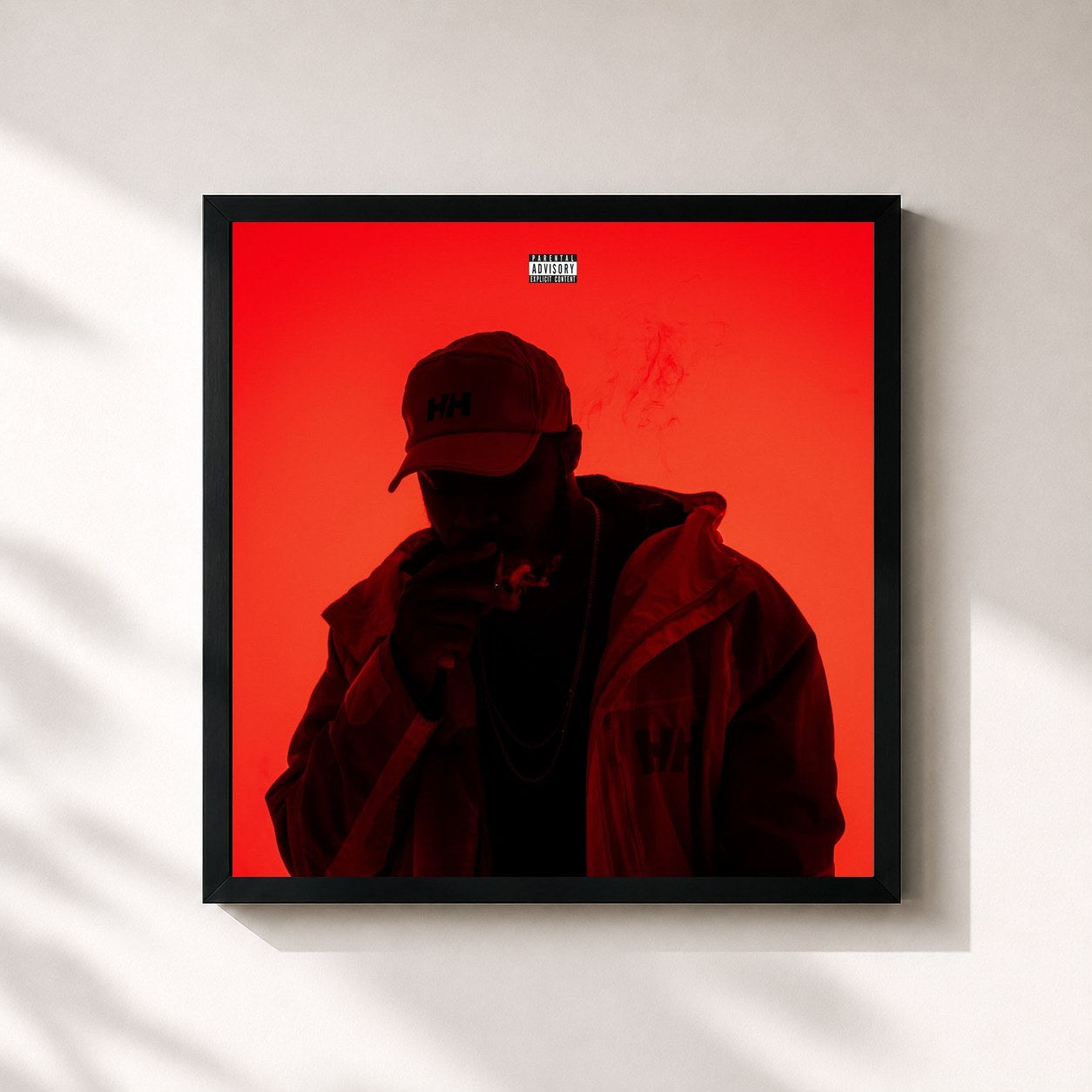 #noir Tableau carré de l'album Streetknowledge de Adje, cadre noir 32x32 cm