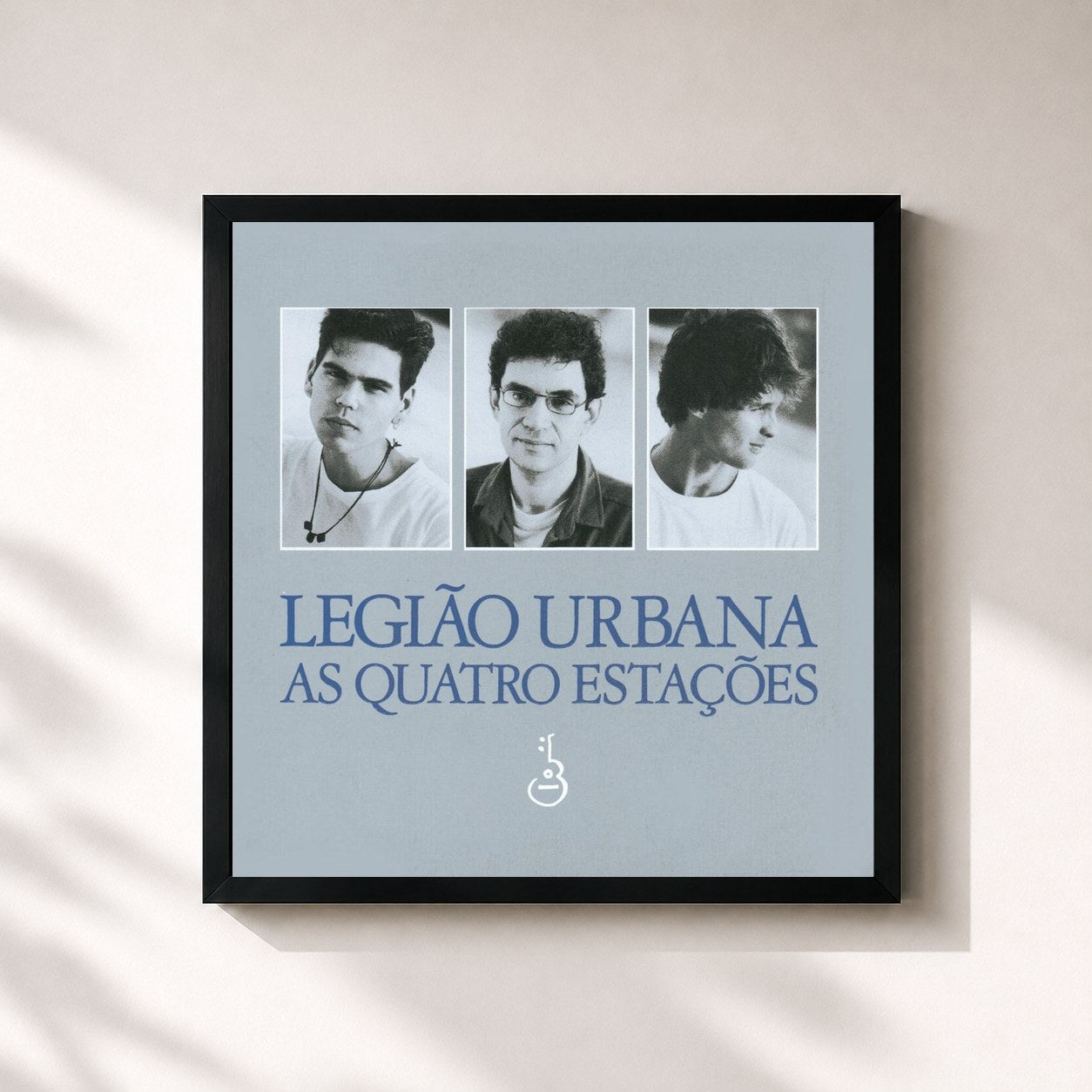 #noir Tableau carré de l'album As Quatro Estações de Legião Urbana, cadre noir 32x32 cm