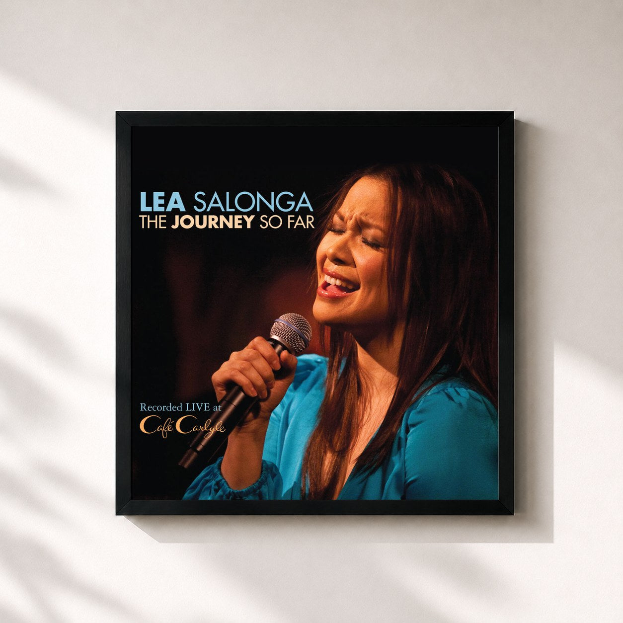 #noir Tableau carré de l'album The Journey so Far de Lea Salonga, cadre noir 32x32 cm