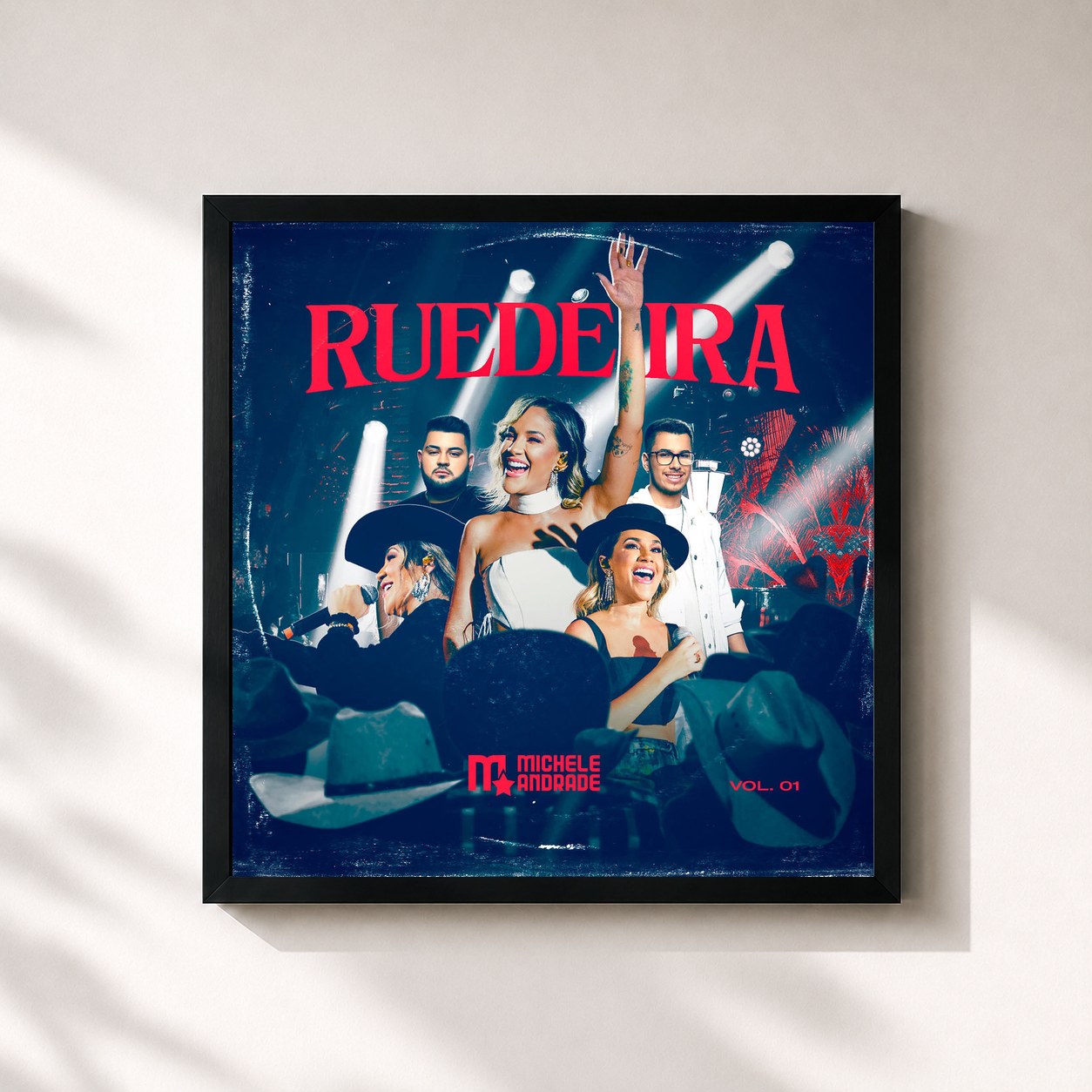 #noir Tableau carré de l'album Ruedeira, Vol. 01, Parte 2 de Michele Andrade, cadre noir 32x32 cm
