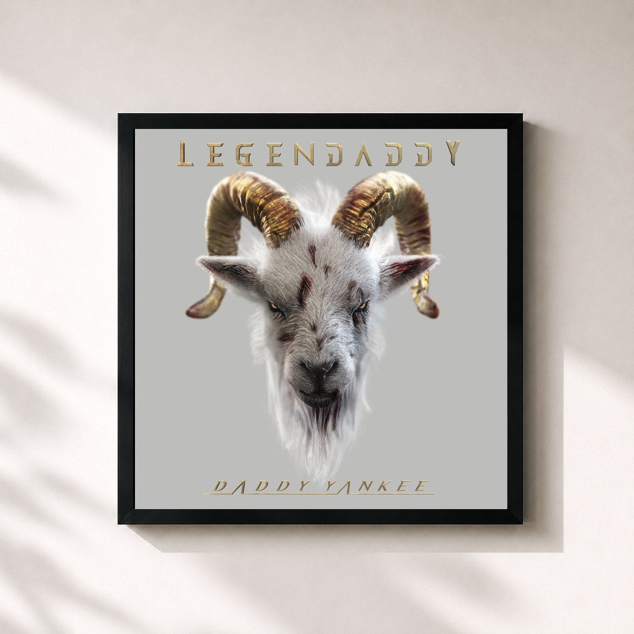 #noir Tableau carré de l'album LEGENDADDY de Daddy Yankee, cadre noir 32x32 cm