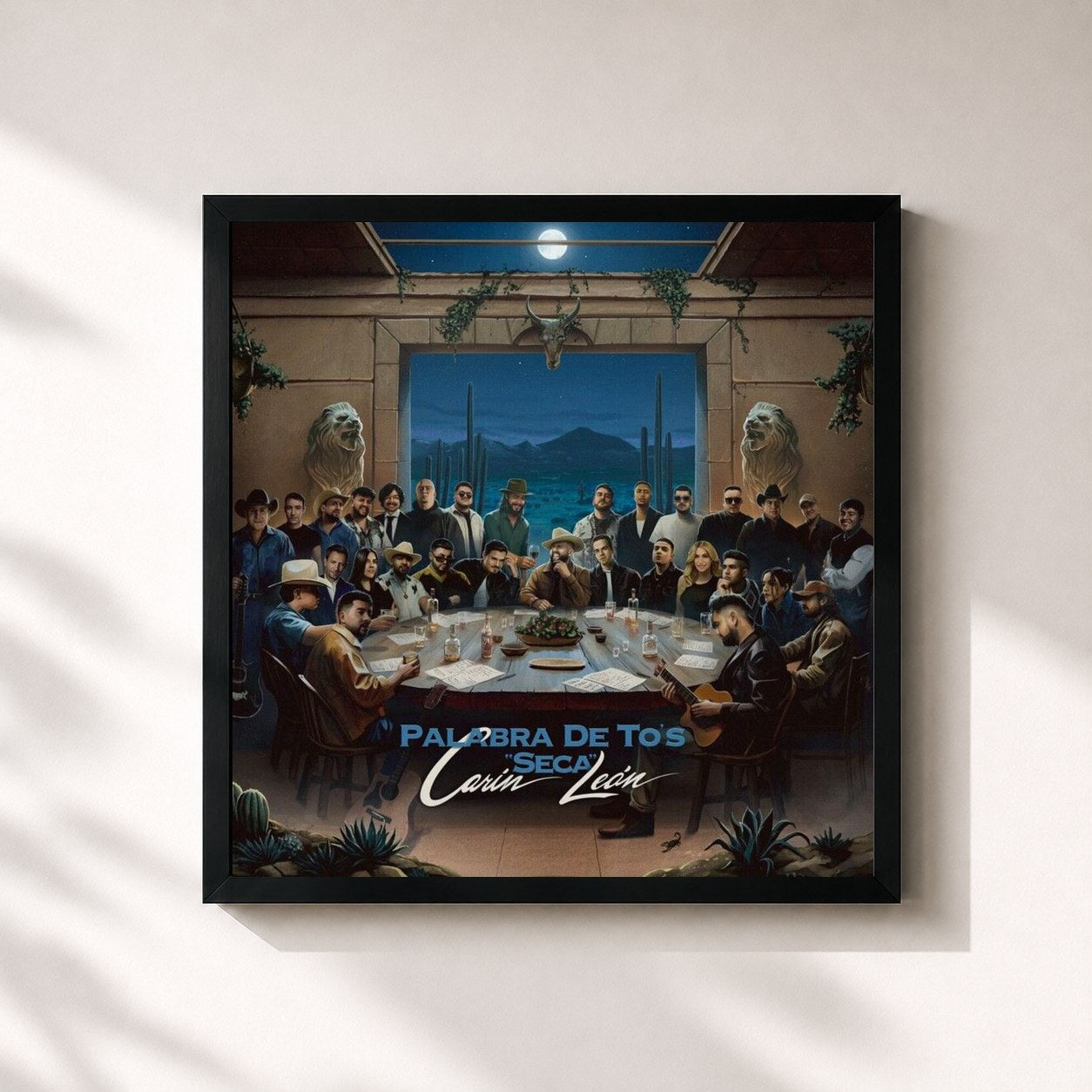 #noir Tableau carré de l'album Palabra De To's (Seca) de Carin Leon, cadre noir 32x32 cm