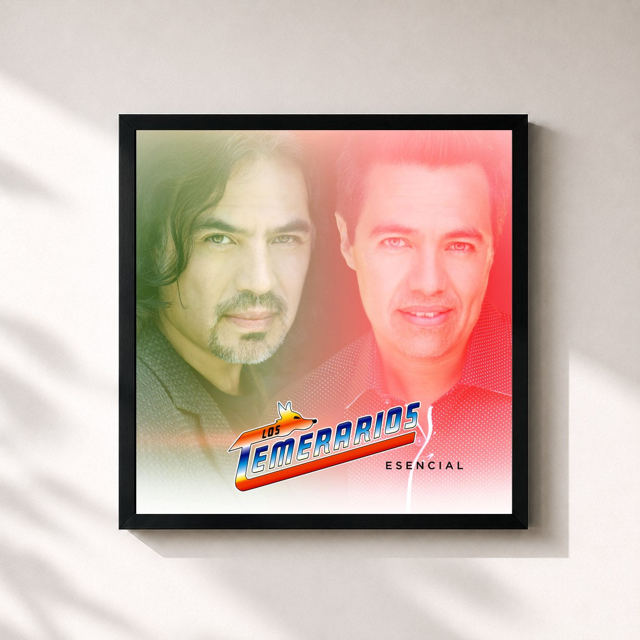 #noir Tableau carré de l'album Los Temerarios Esencial de Los Temerarios, cadre noir 32x32 cm