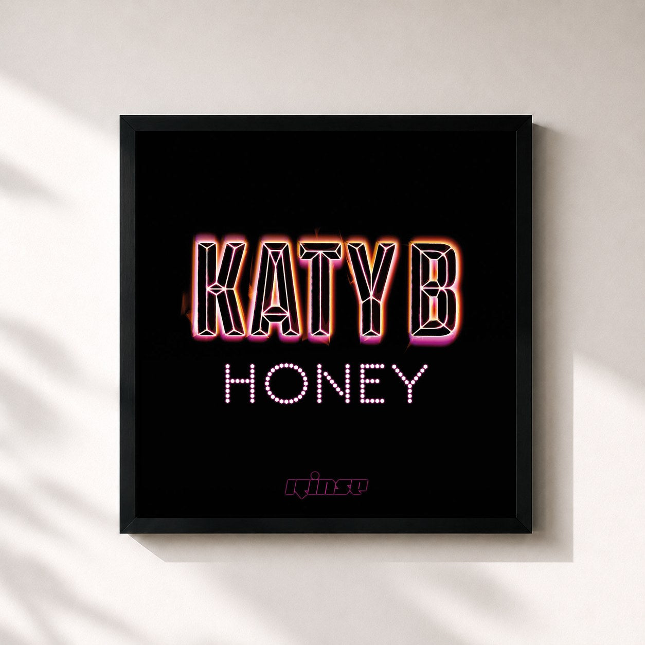 #noir Tableau carré de l'album Honey de Katy B, cadre noir 32x32 cm