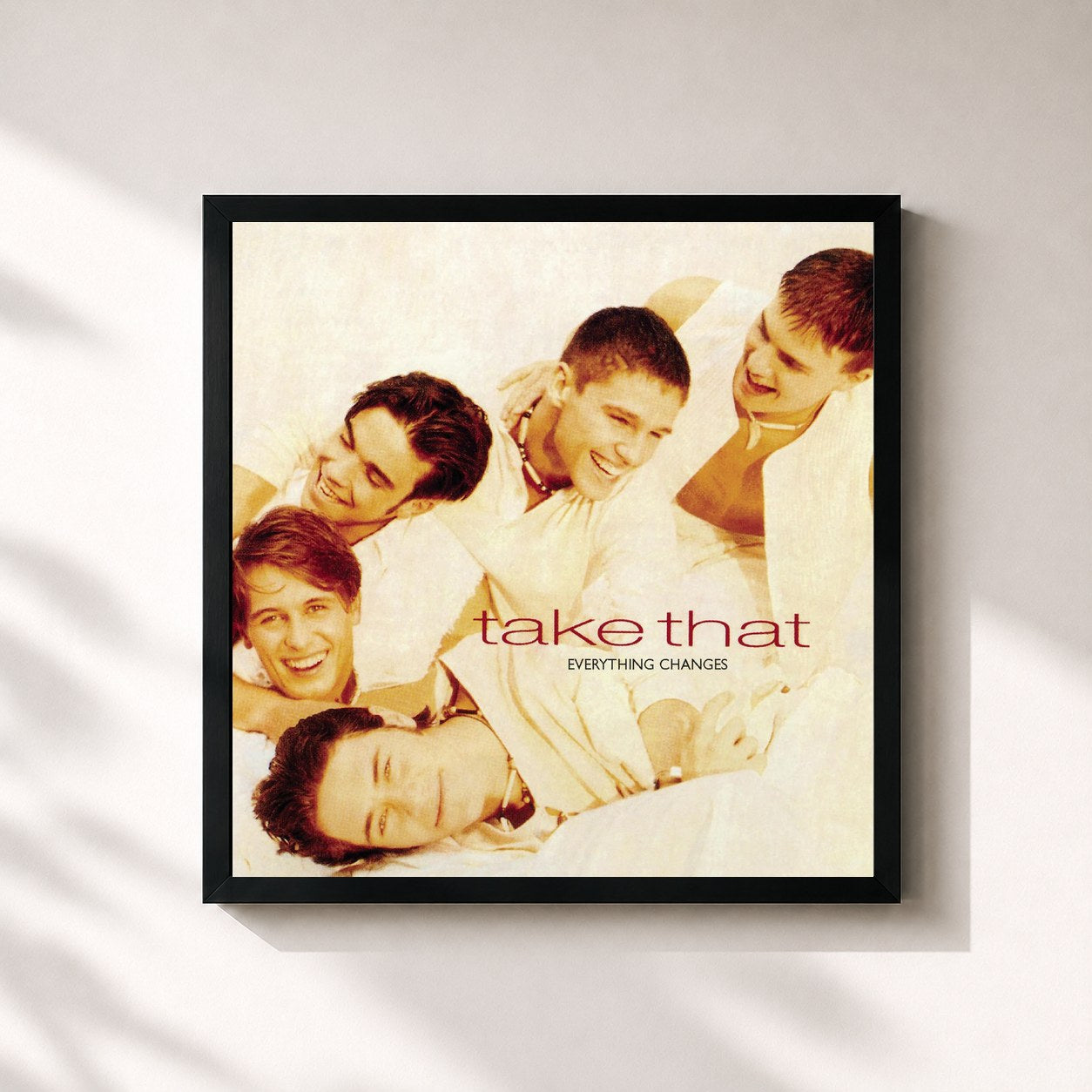 #noir Tableau carré de l'album Everything Changes (Expanded Edition) de Take That, cadre noir 32x32 cm