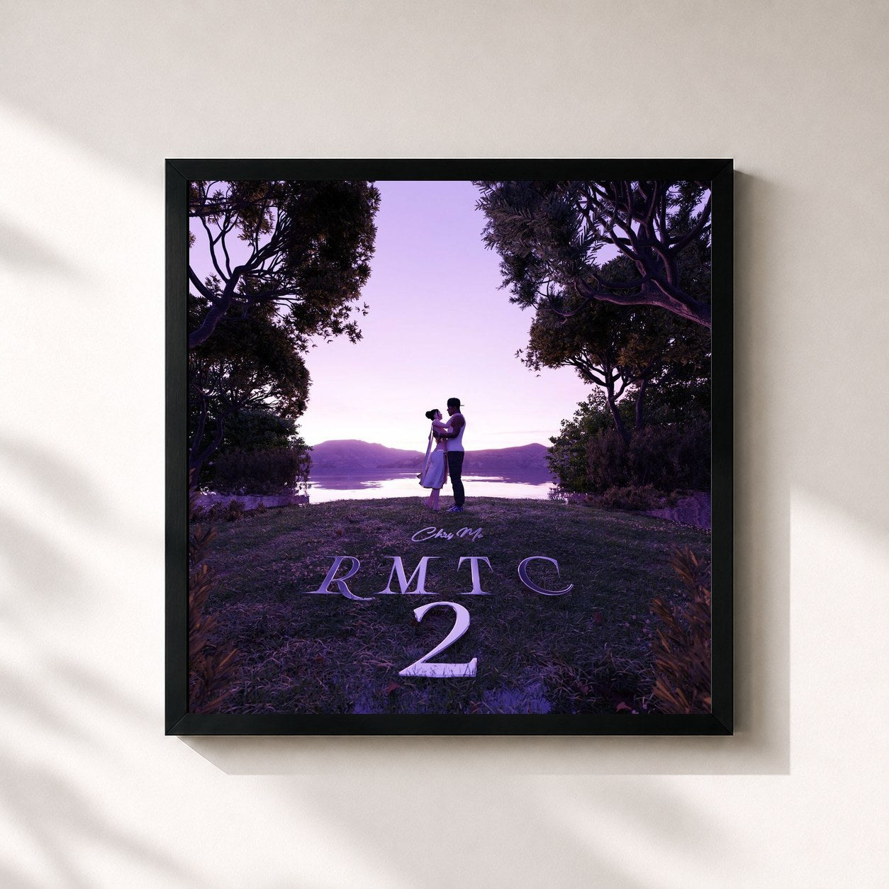 #noir Tableau carré de l'album Romântico, Pt. 2 de Pineapple StormTv, cadre noir 32x32 cm