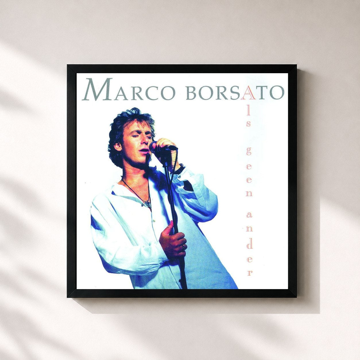 #noir Tableau carré de l'album Als Geen Ander de Marco Borsato, cadre noir 32x32 cm
