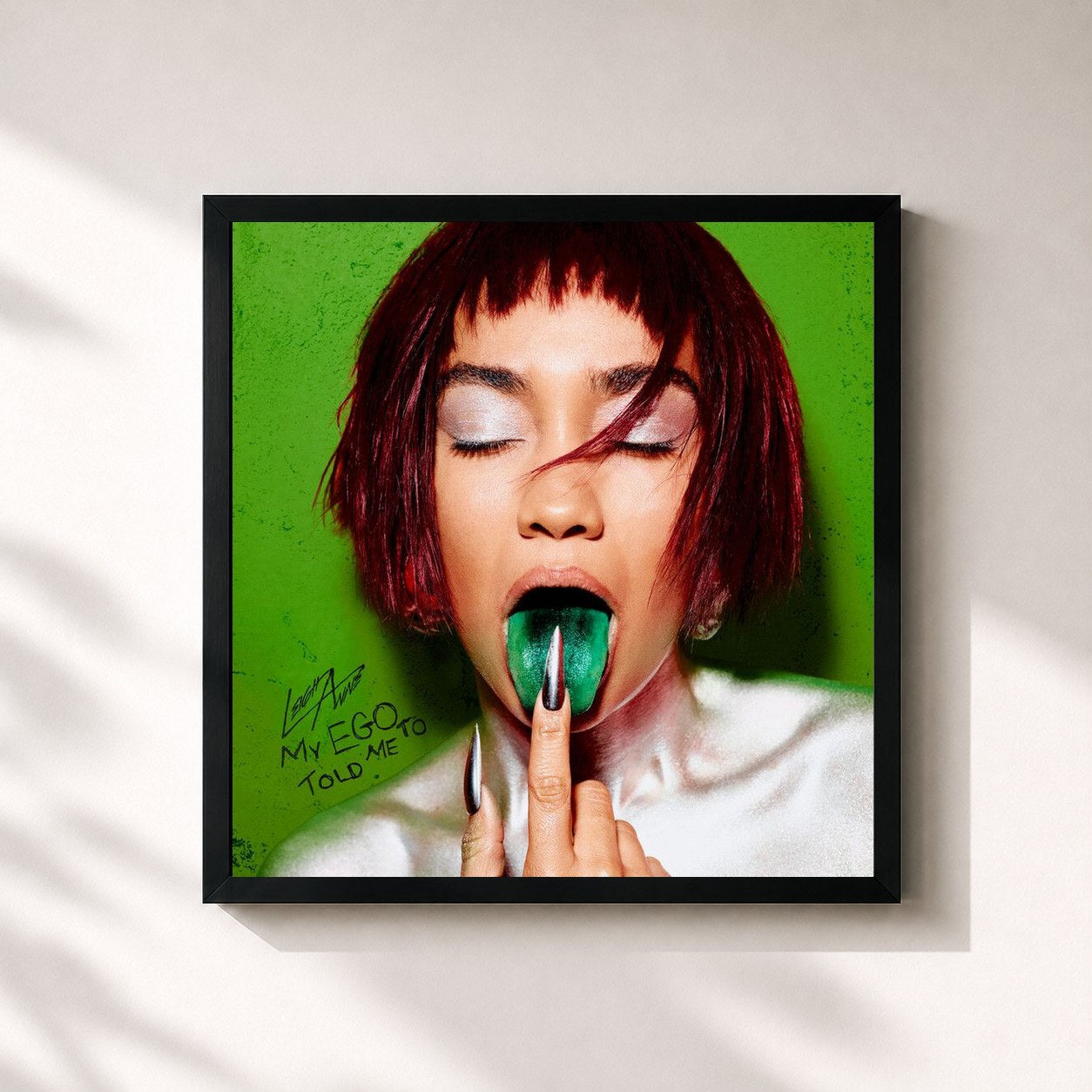 #noir Tableau carré de l'album My Ego Told Me To de Leigh-Anne, cadre noir 32x32 cm