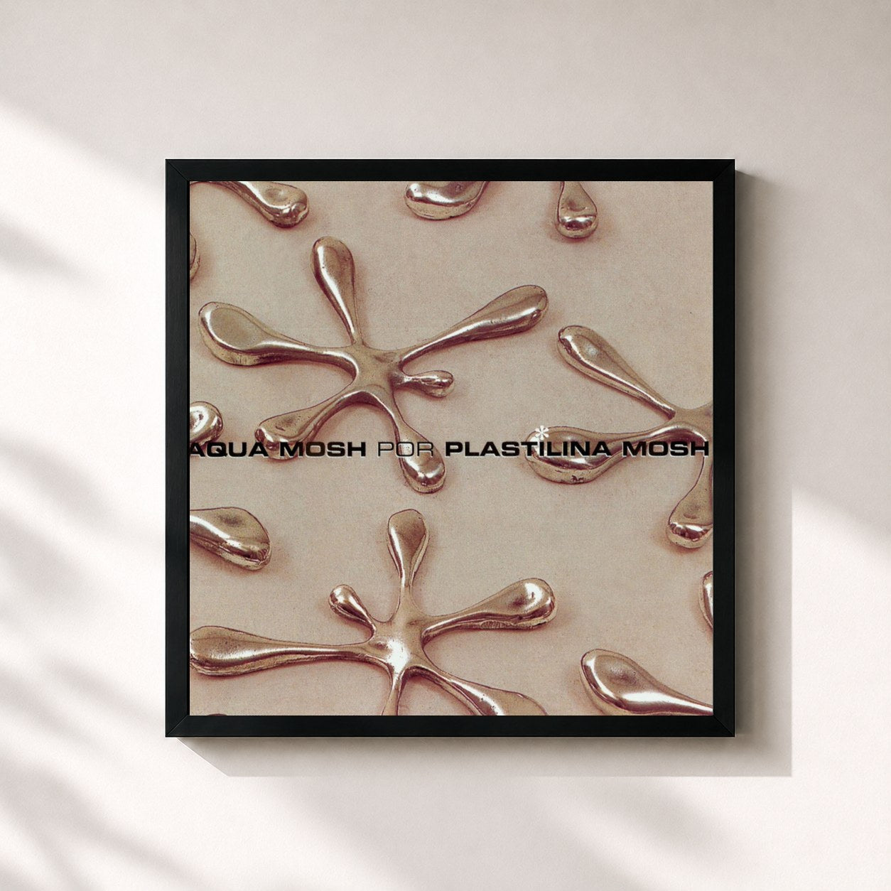 #noir Tableau carré de l'album Aquamosh de Plastilina Mosh, cadre noir 32x32 cm