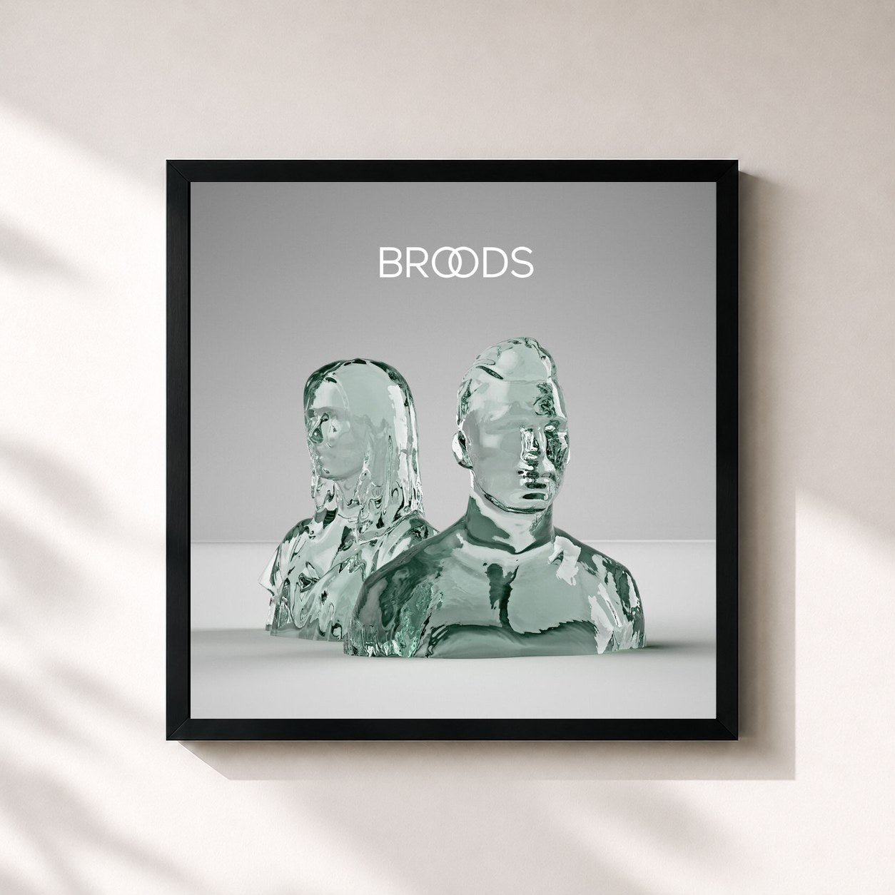#noir Tableau carré de l'album Broods de Broods, cadre noir 32x32 cm