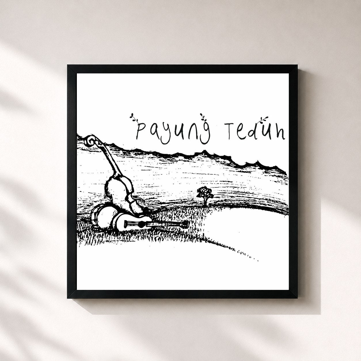 #noir Tableau carré de l'album Payung Teduh de Payung Teduh, cadre noir 32x32 cm