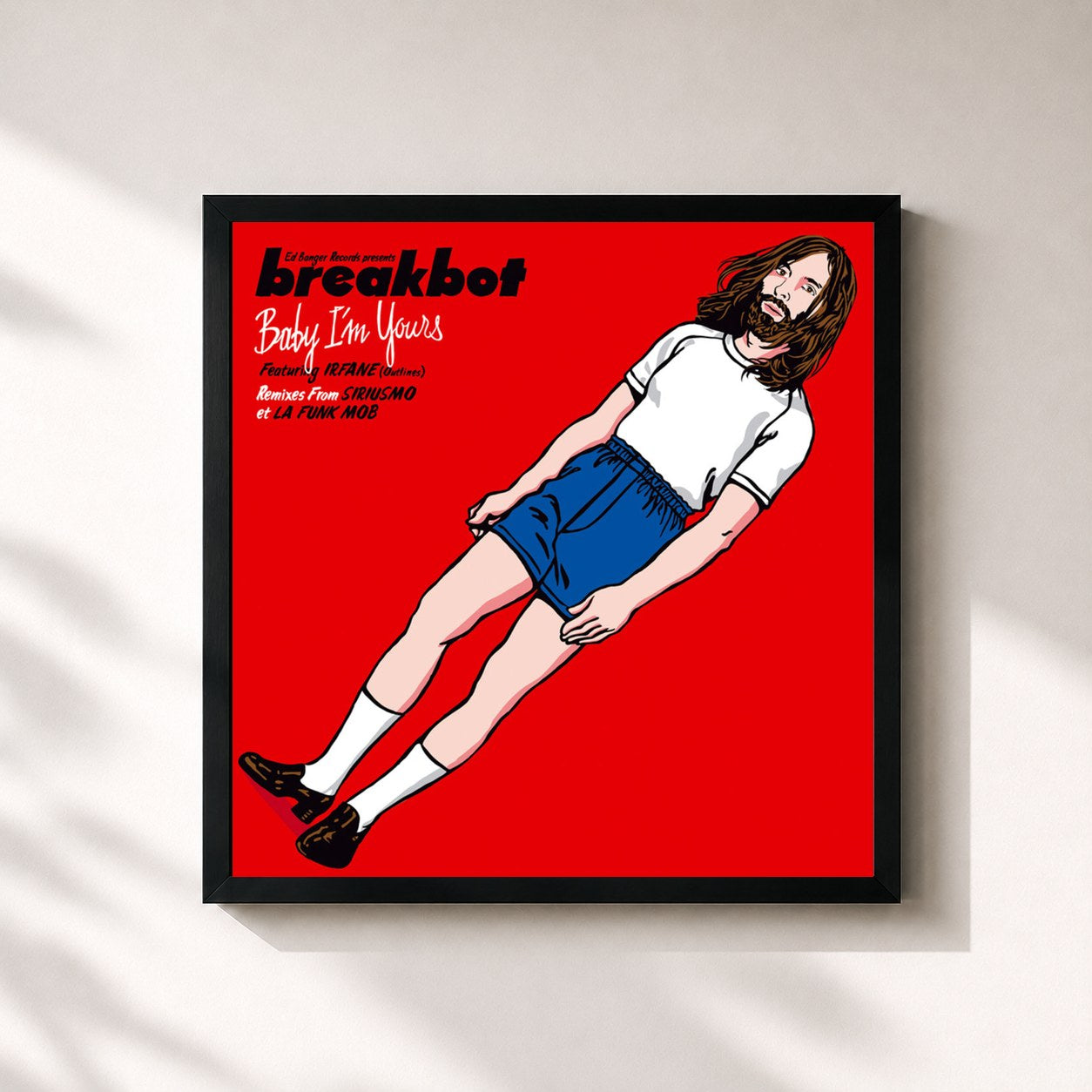 #noir Tableau carré de l'album Baby I'm Yours de Breakbot, cadre noir 32x32 cm