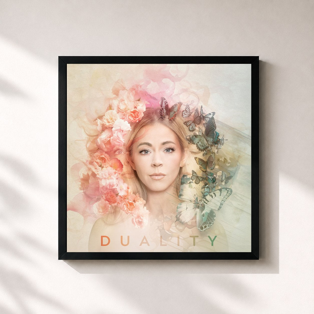 #noir Tableau carré de l'album Duality de Lindsey Stirling, cadre noir 32x32 cm