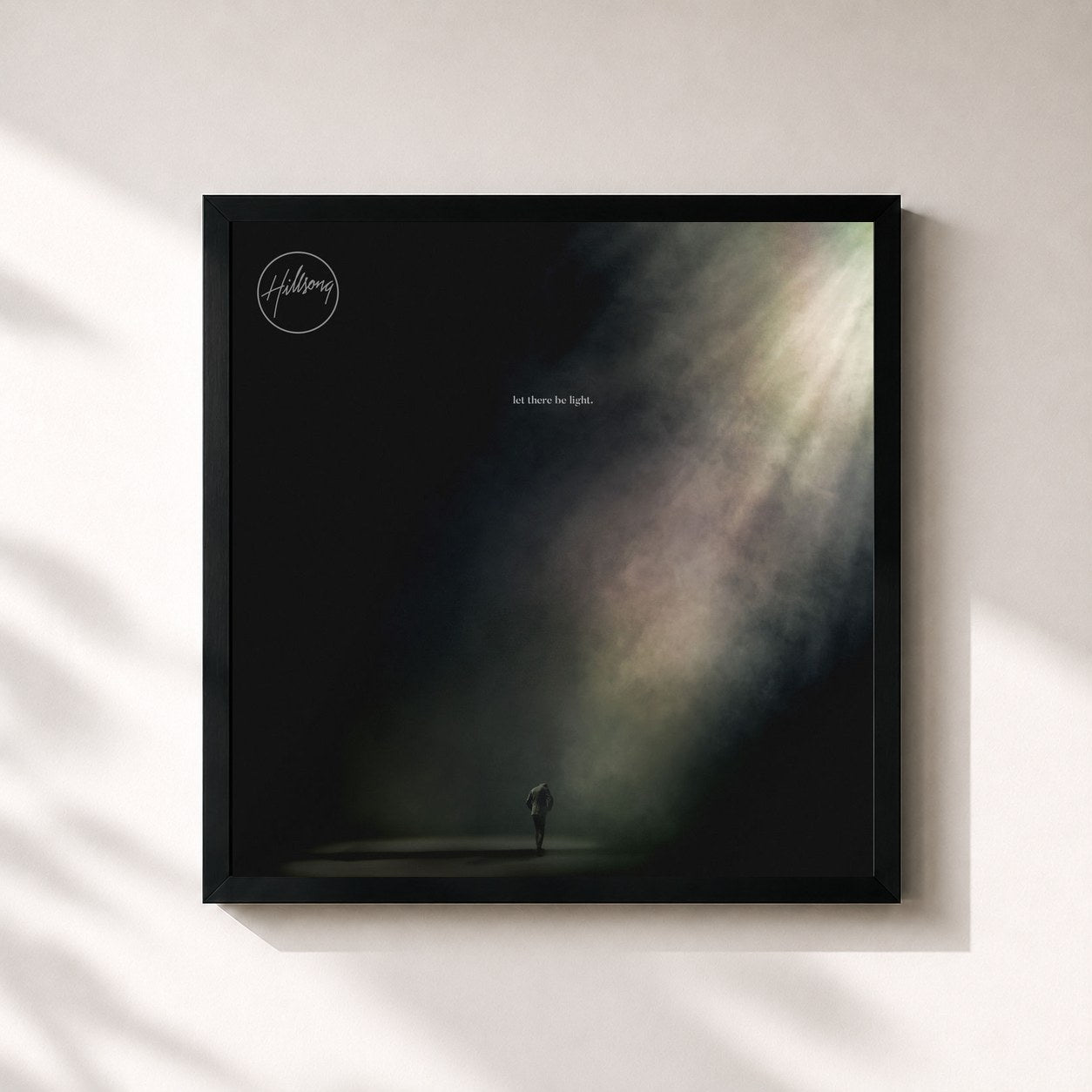 #noir Tableau carré de l'album let there be light. de Hillsong Worship, cadre noir 32x32 cm