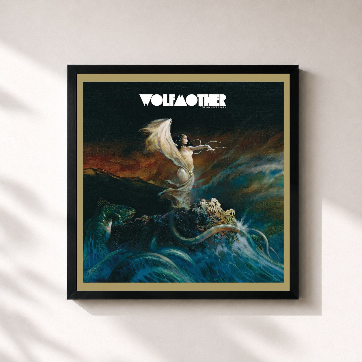 #noir Tableau carré de l'album Wolfmother – 10th Anniversary Commentary de Wolfmother, cadre noir 32x32 cm