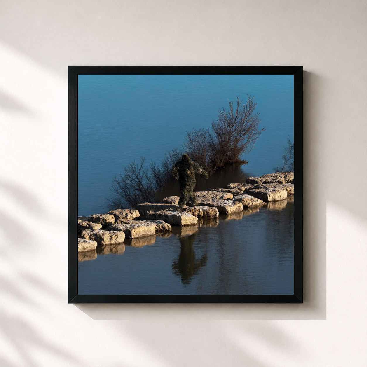 #noir Tableau carré de l'album Jean de Yebba, cadre noir 32x32 cm