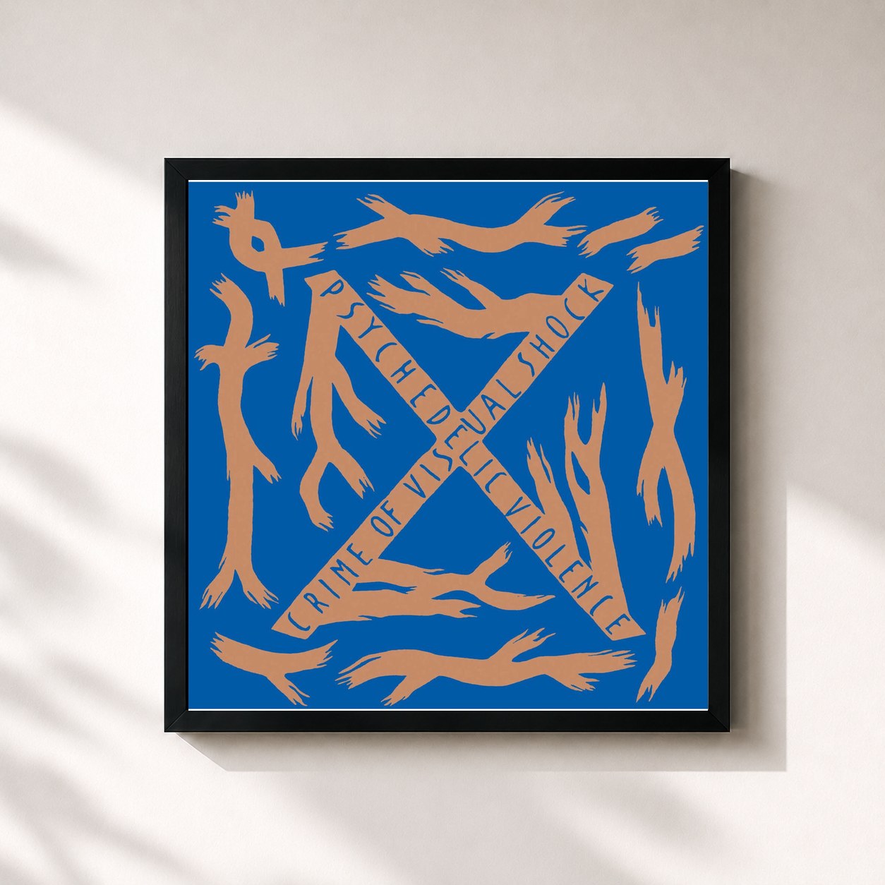 #noir Tableau carré de l'album BLUE BLOOD REMASTERED EDITION de X JAPAN, cadre noir 32x32 cm