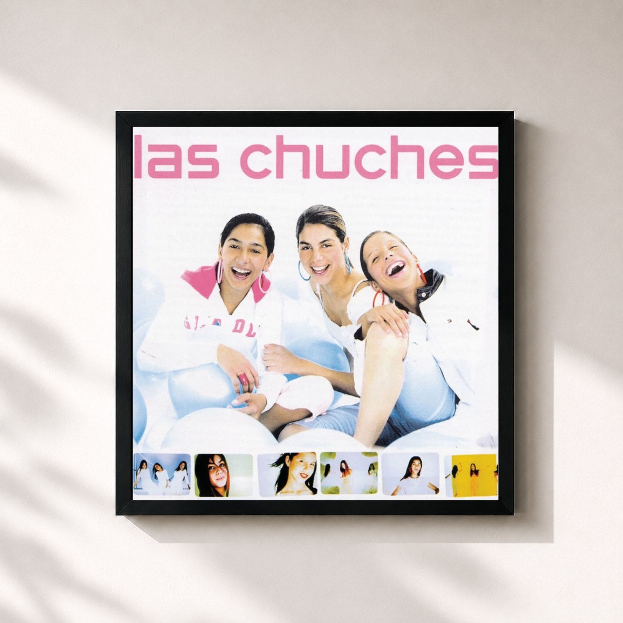 #noir Tableau carré de l'album Las Chuches de Las Chuches, cadre noir 32x32 cm