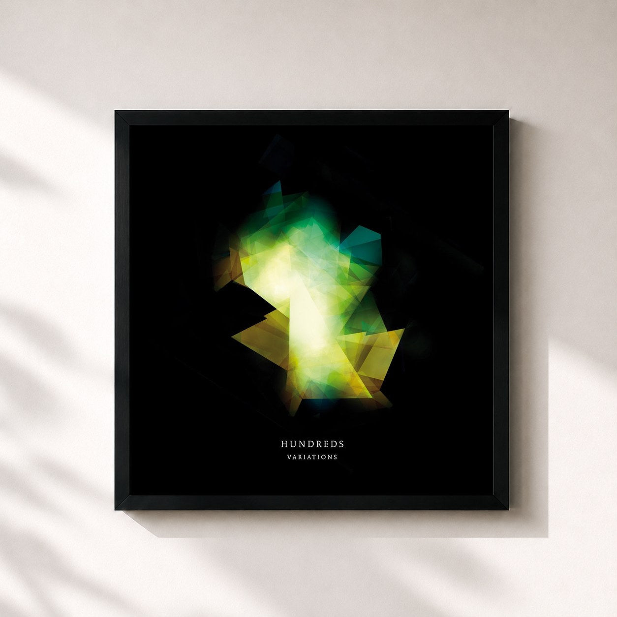 #noir Tableau carré de l'album Variations de Hundreds, cadre noir 32x32 cm