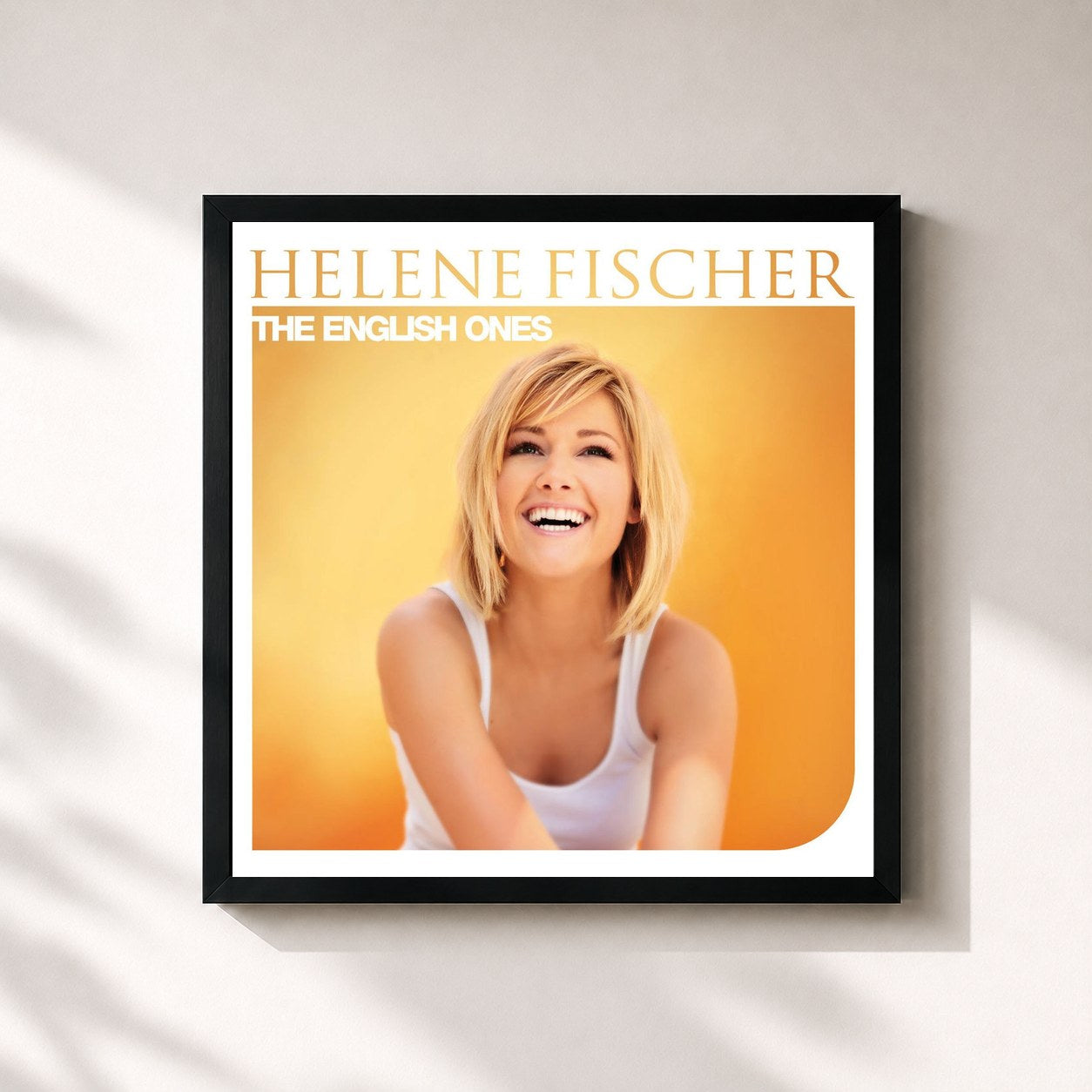 #noir Tableau carré de l'album The English Ones de Helene Fischer, cadre noir 32x32 cm