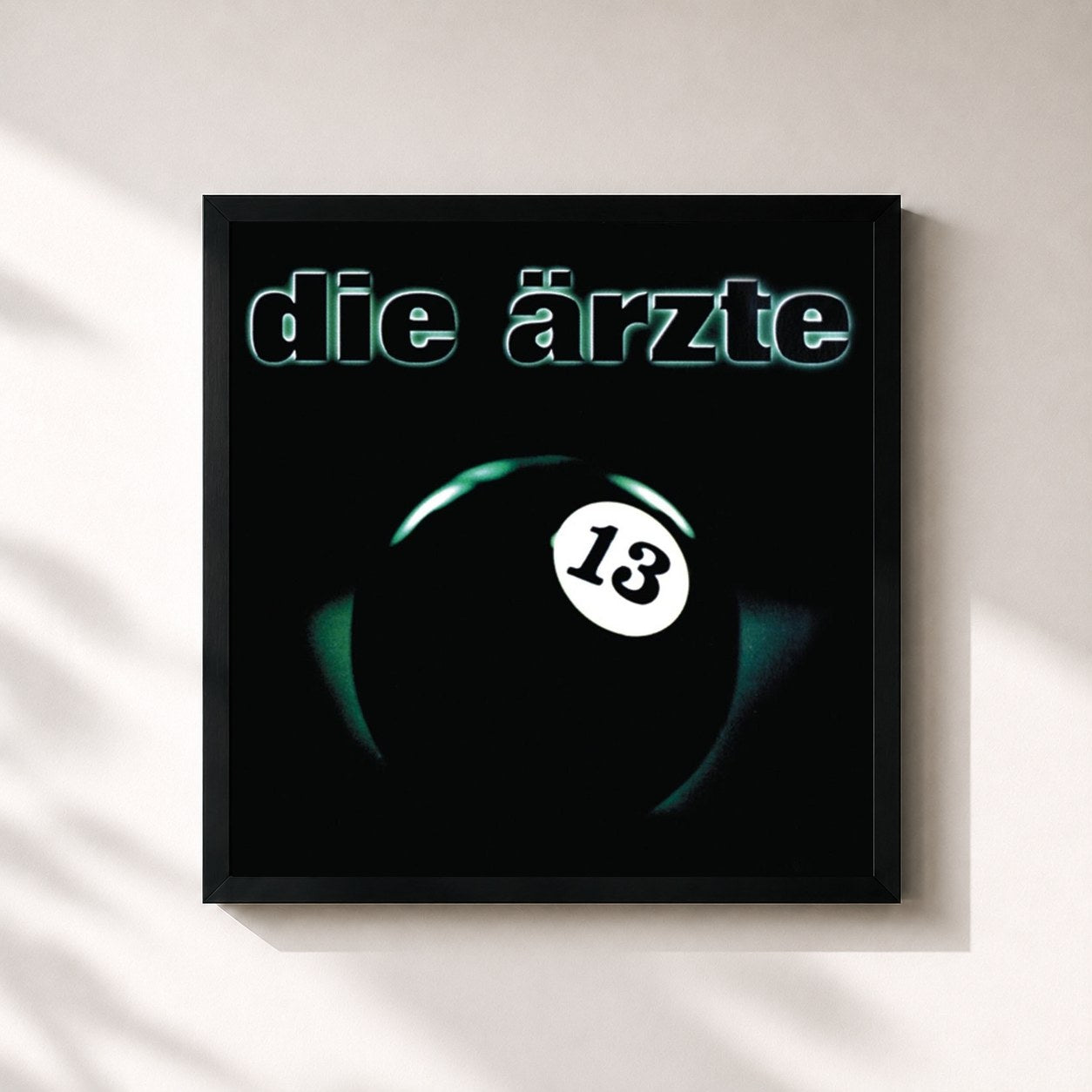 #noir Tableau carré de l'album 13 de Die Ärzte, cadre noir 32x32 cm