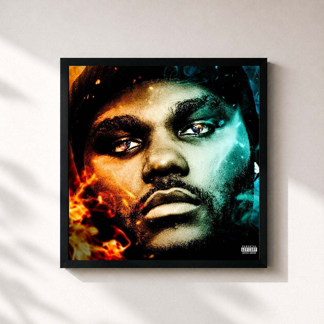 #noir Tableau carré de l'album Forever My Moment de Tee Grizzley, cadre noir 32x32 cm
