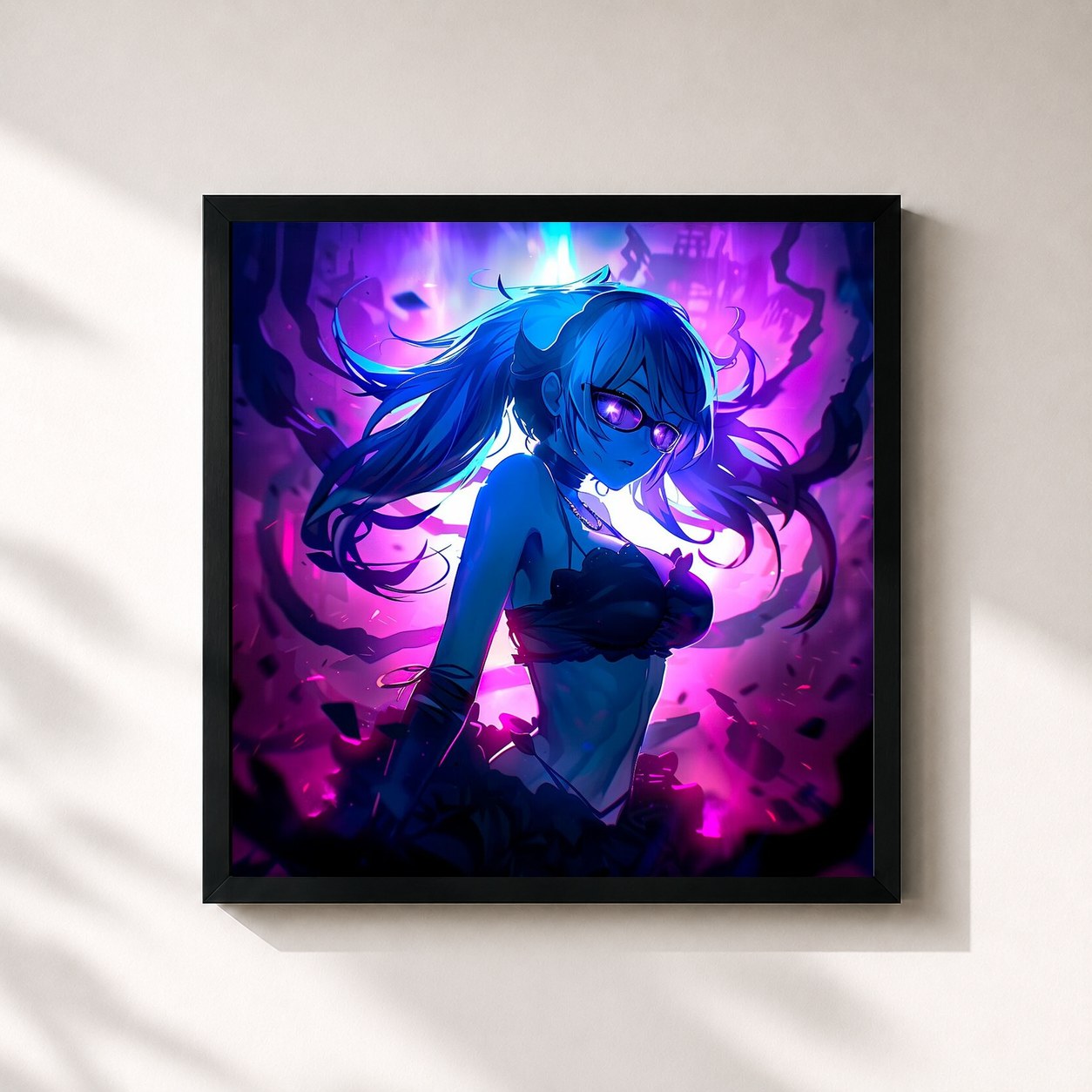 #noir Tableau carré de l'album SLAY! de Eternxlkz, cadre noir 32x32 cm