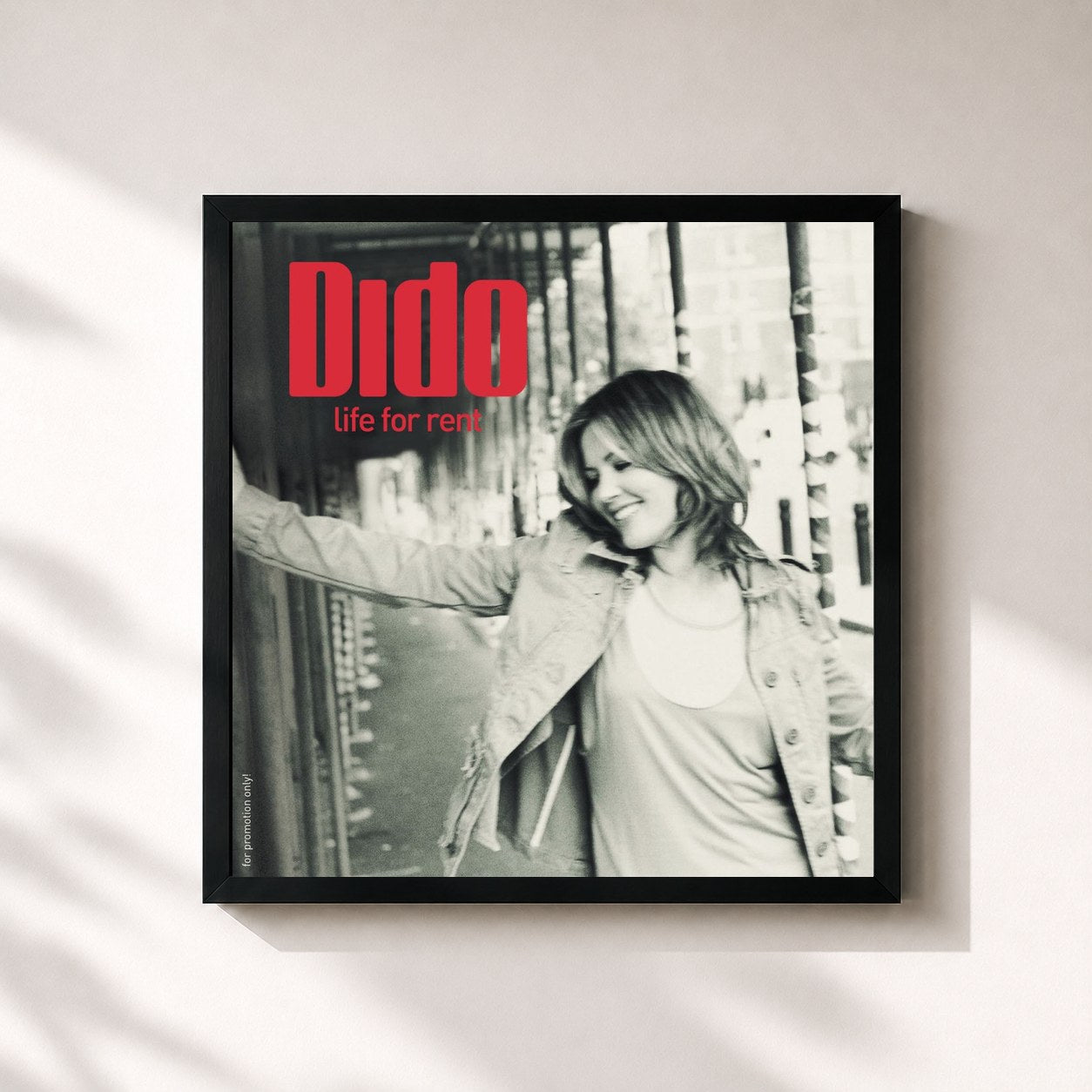 #noir Tableau carré de l'album Edgar Card Sampler de Dido, cadre noir 32x32 cm