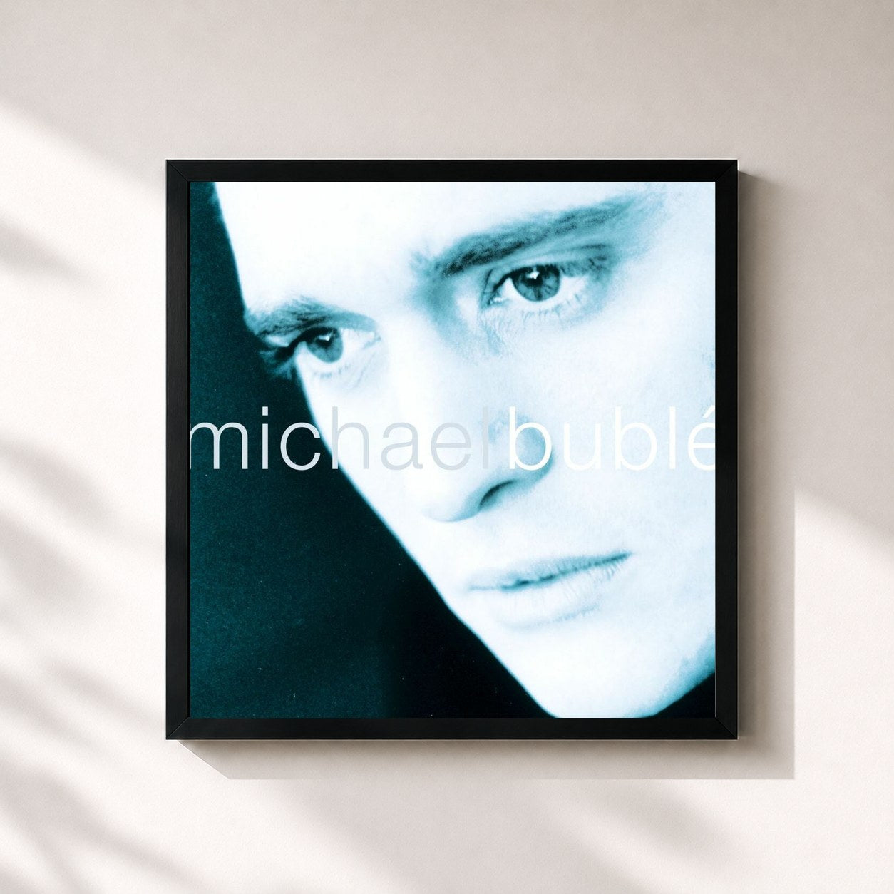 #noir Tableau carré de l'album Michael Bublé de Michael Bublé, cadre noir 32x32 cm