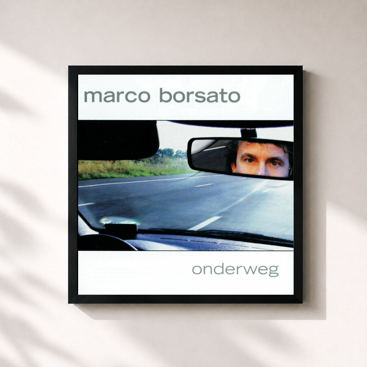 #noir Tableau carré de l'album Onderweg de Marco Borsato, cadre noir 32x32 cm