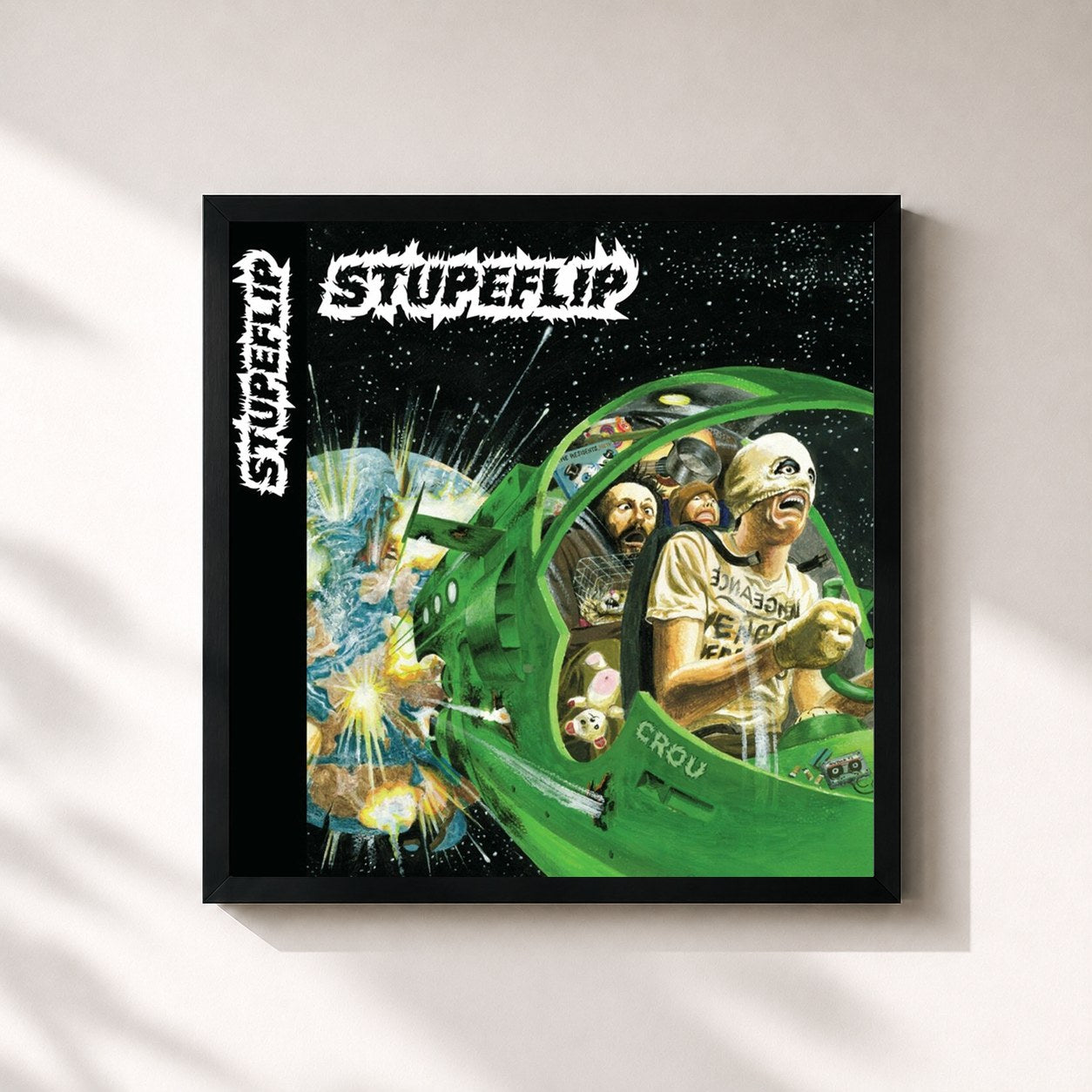 #noir Tableau carré de l'album Stupeflip de Stupeflip, cadre noir 32x32 cm