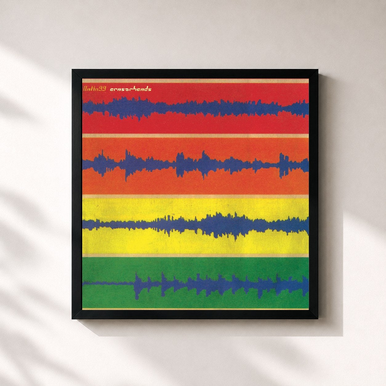 #noir Tableau carré de l'album Natin 99 de Eraserheads, cadre noir 32x32 cm