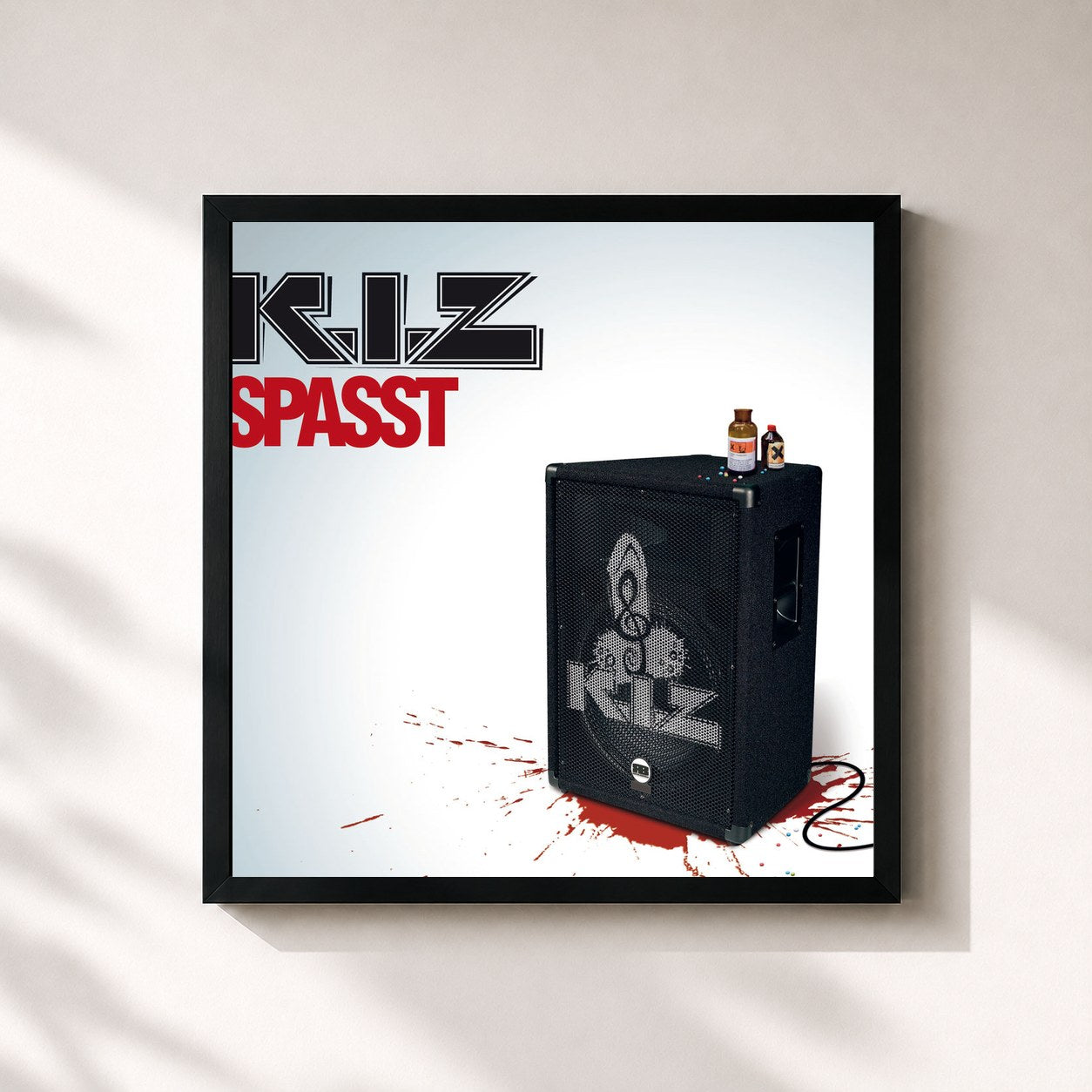 #noir Tableau carré de l'album Spasst de K.I.Z, cadre noir 32x32 cm