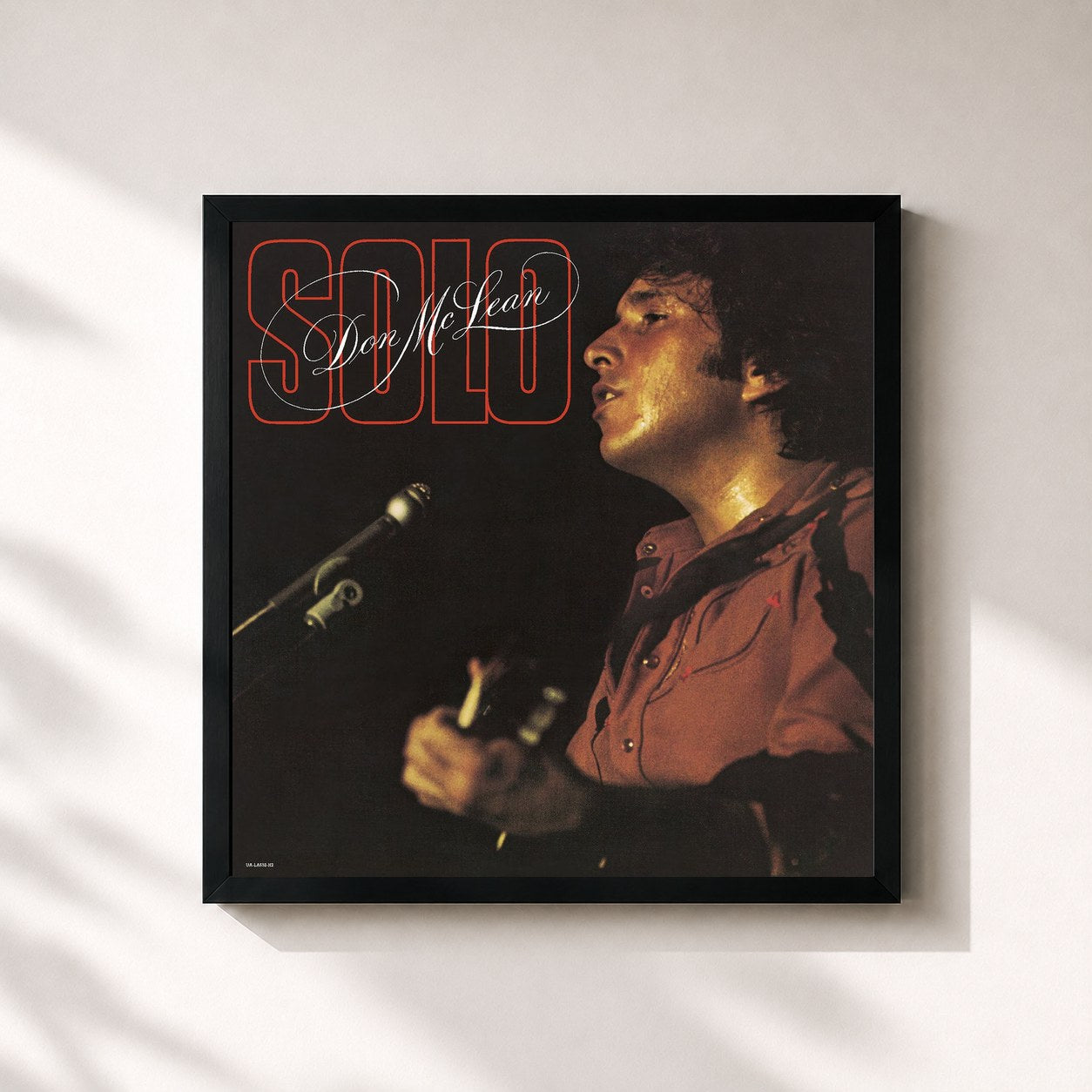#noir Tableau carré de l'album Solo de Don McLean, cadre noir 32x32 cm