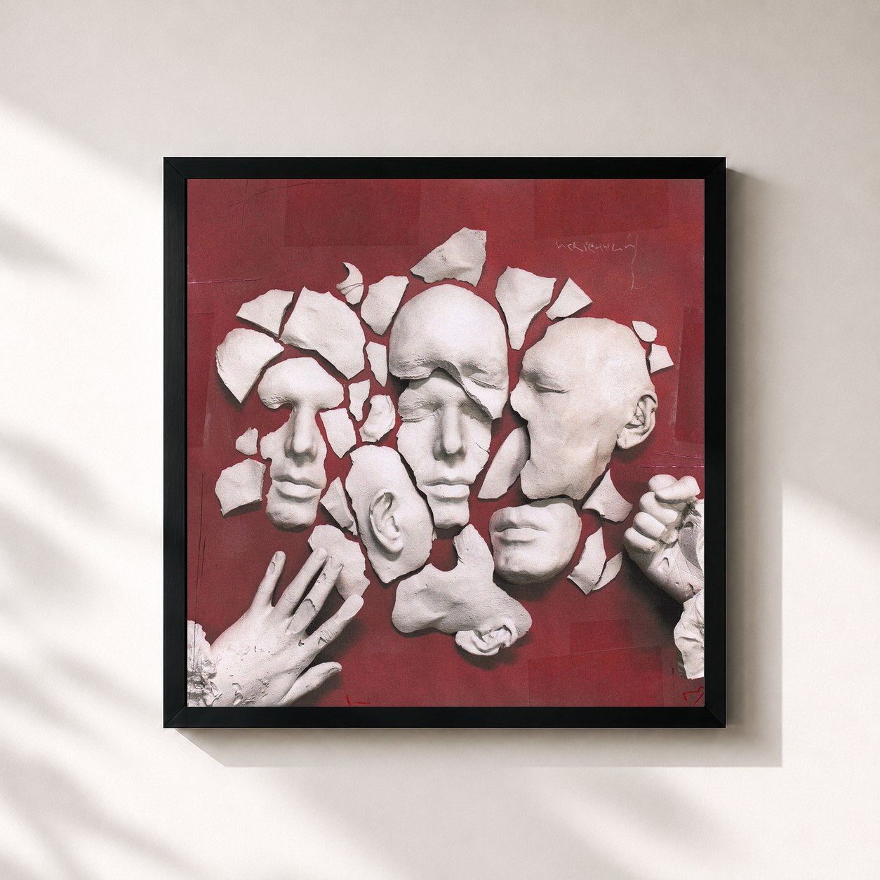 #noir Tableau carré de l'album Искренний de Face, cadre noir 32x32 cm