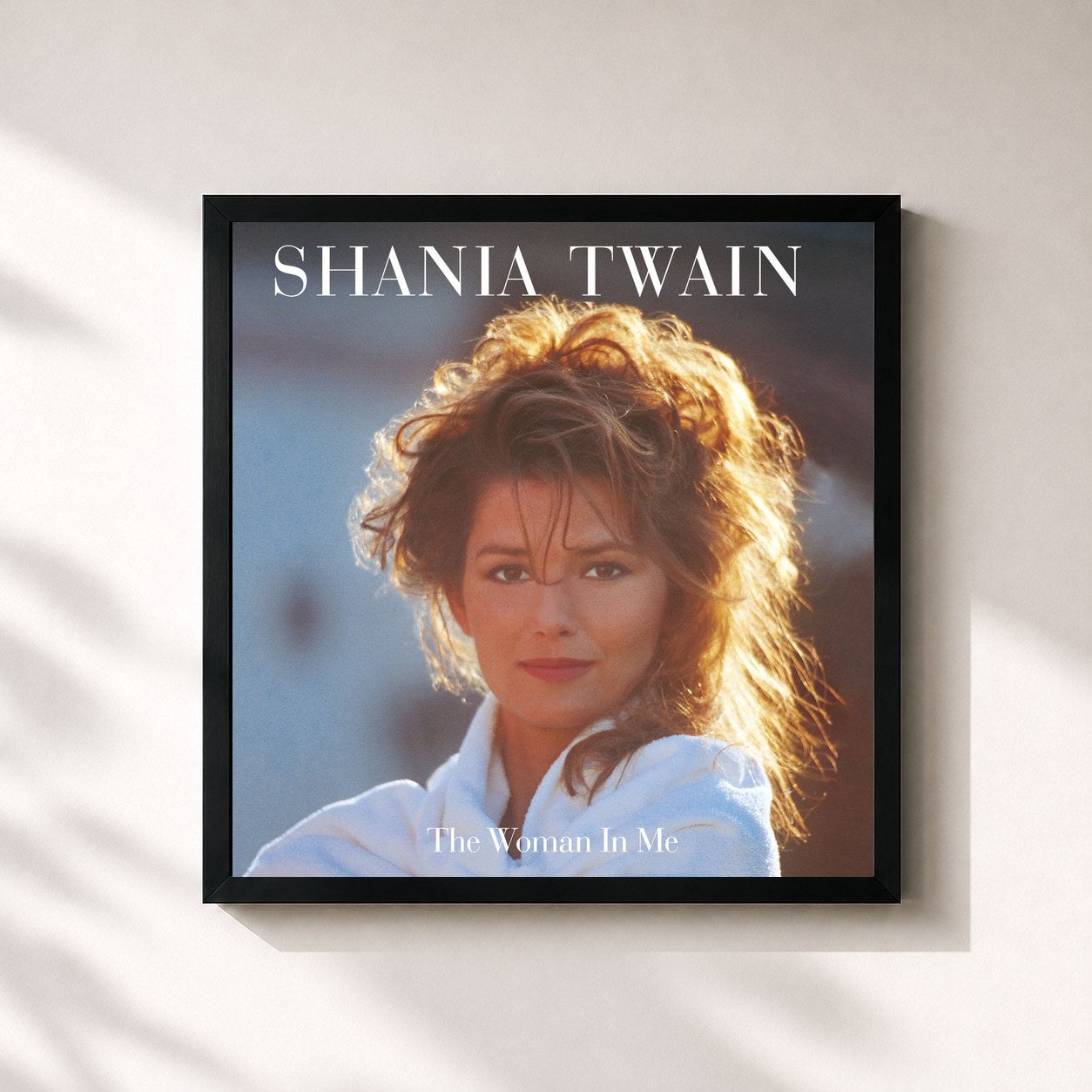 #noir Tableau carré de l'album The Woman In Me (Super Deluxe Diamond Edition) de Shania Twain, cadre noir 32x32 cm
