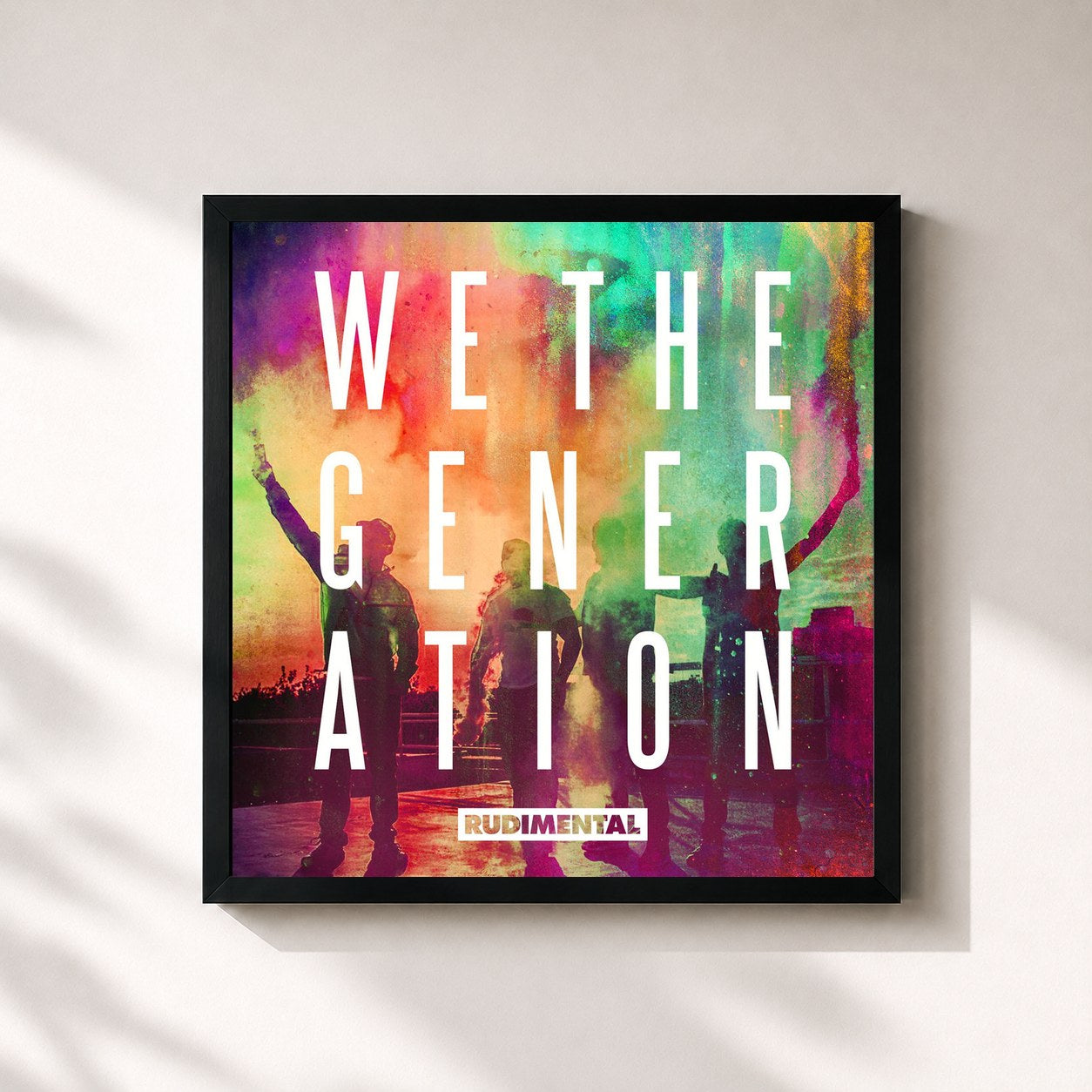 #noir Tableau carré de l'album We the Generation de Rudimental, cadre noir 32x32 cm