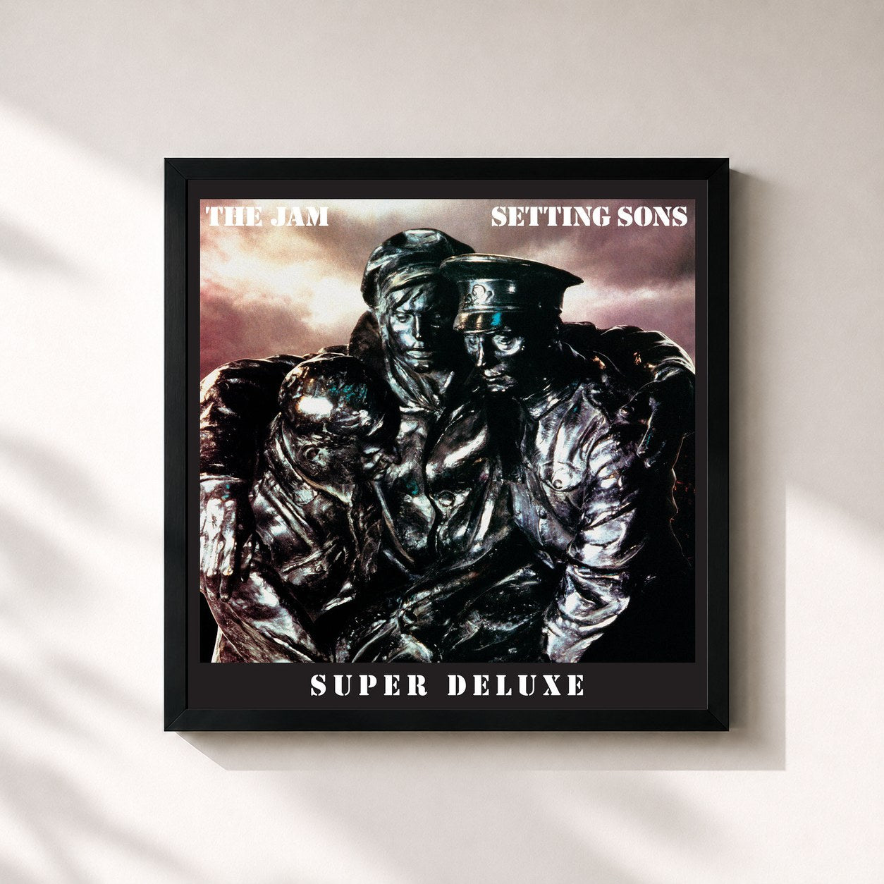 #noir Tableau carré de l'album Setting Sons (Super Deluxe) de The Jam, cadre noir 32x32 cm
