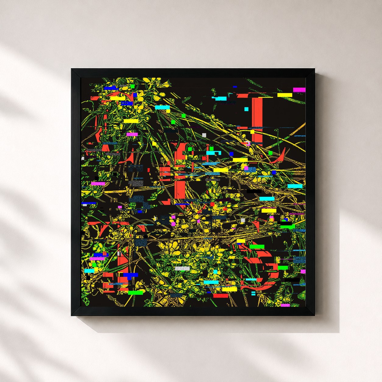 #noir Tableau carré de l'album Host B Sides & Remixes de cults, cadre noir 32x32 cm