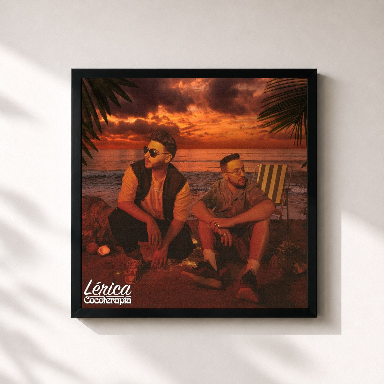 #noir Tableau carré de l'album Cocoterapia de Lerica, cadre noir 32x32 cm