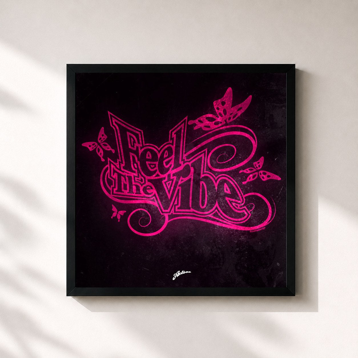 #noir Tableau carré de l'album Feel The Vibe de Axwell, cadre noir 32x32 cm