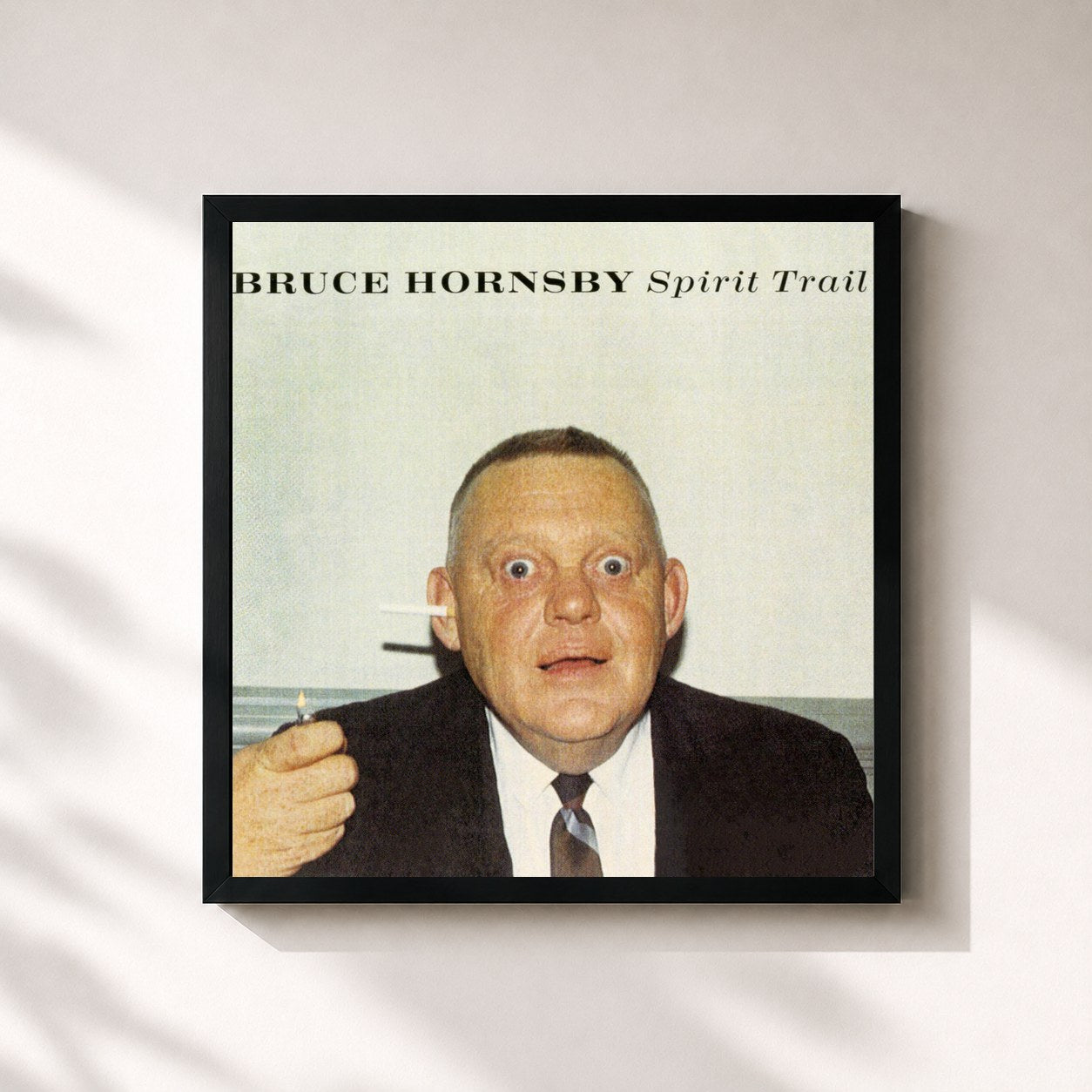 #noir Tableau carré de l'album Spirit Trail de Bruce Hornsby, cadre noir 32x32 cm